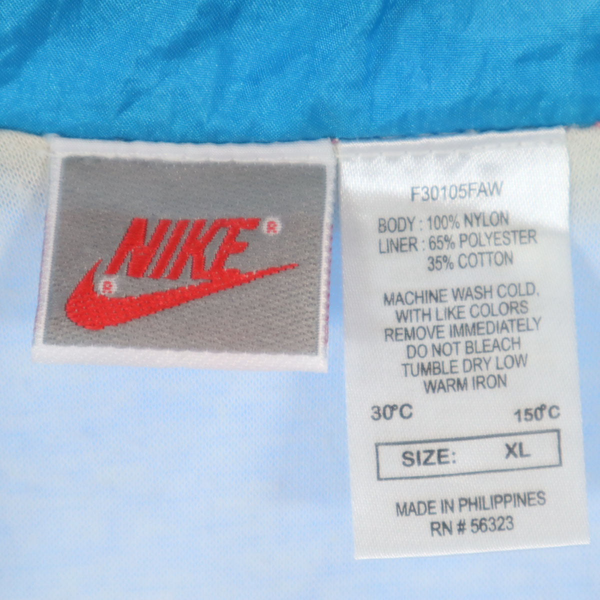 NIKE ナイキ 90s オールド 銀タグ バックロゴ ナイロンジャケット XL ブルー系 メンズ