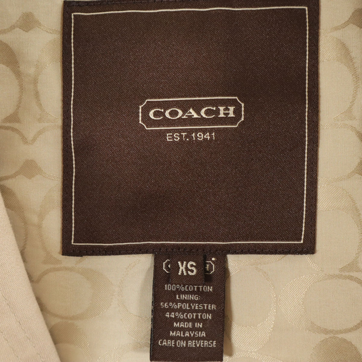 COACH コーチ ステンカラーコート XS ベージュ レディース