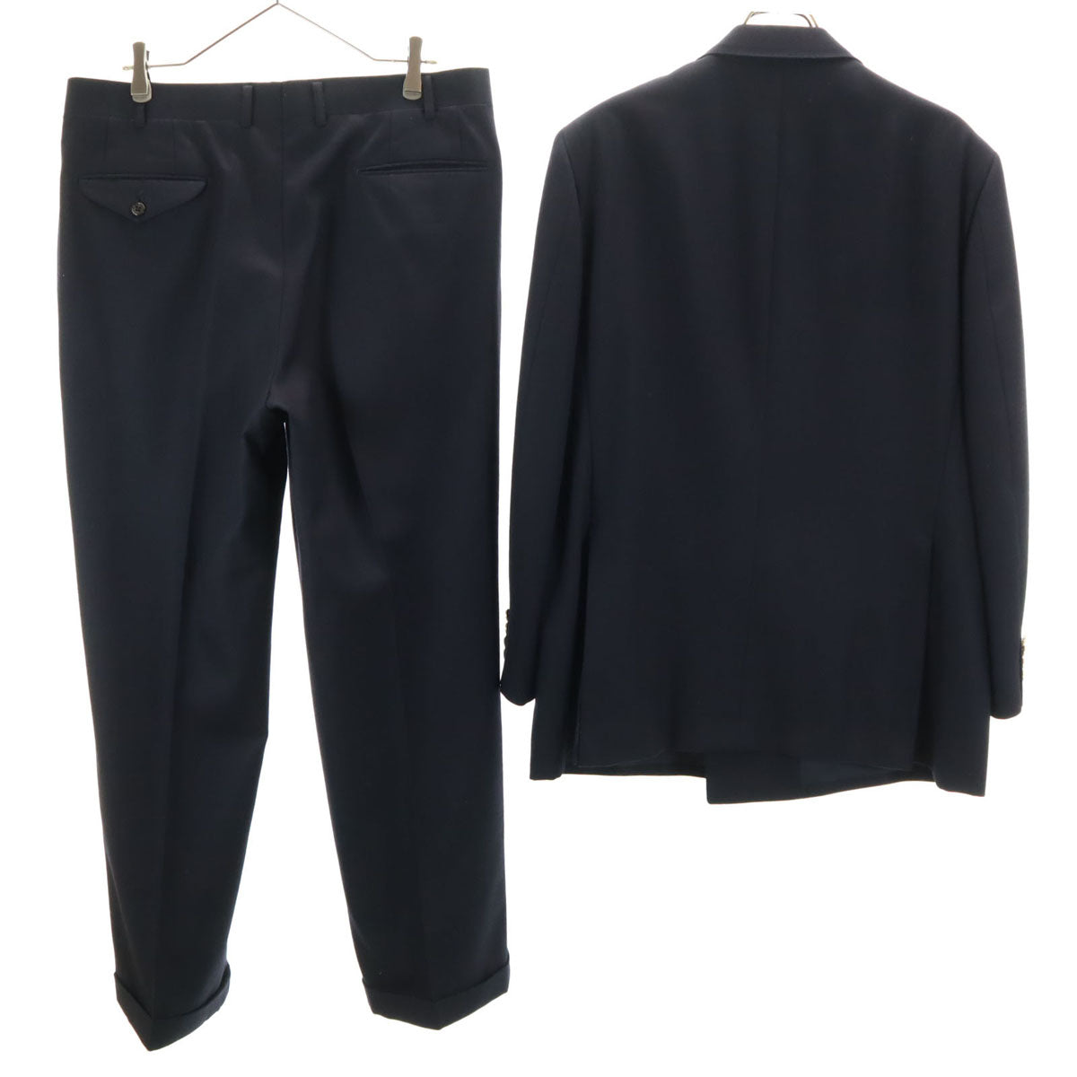 Burberrys バーバリーズ 90s 日本製 オールド ダブル スーツ 上下 セットアップ BE6/94 ネイビー メンズ