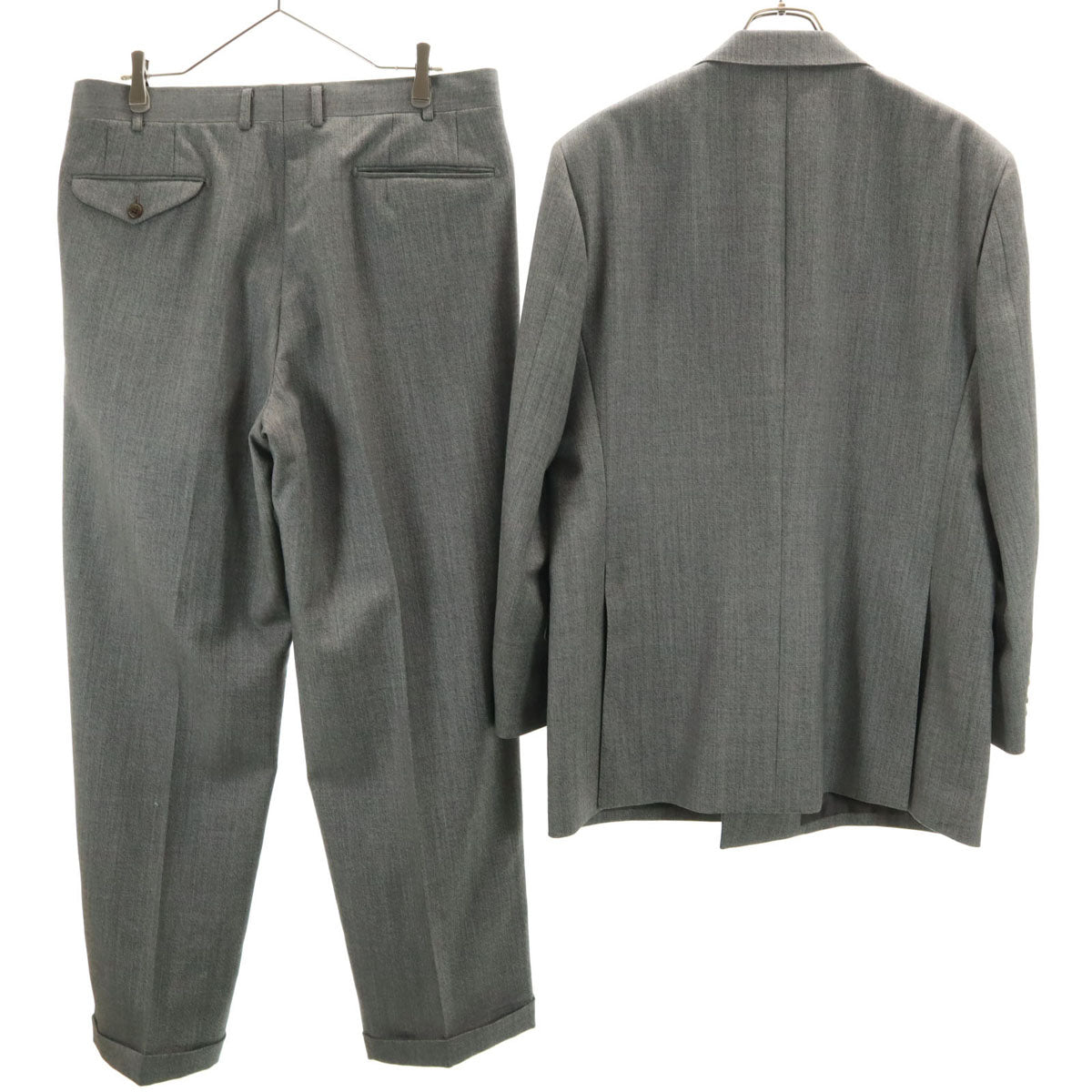 BURBERRY LONDON バーバリーロンドン 日本製 ダブル スーツ 上下 セットアップ AB6/94 グレー 三陽商会 メンズ