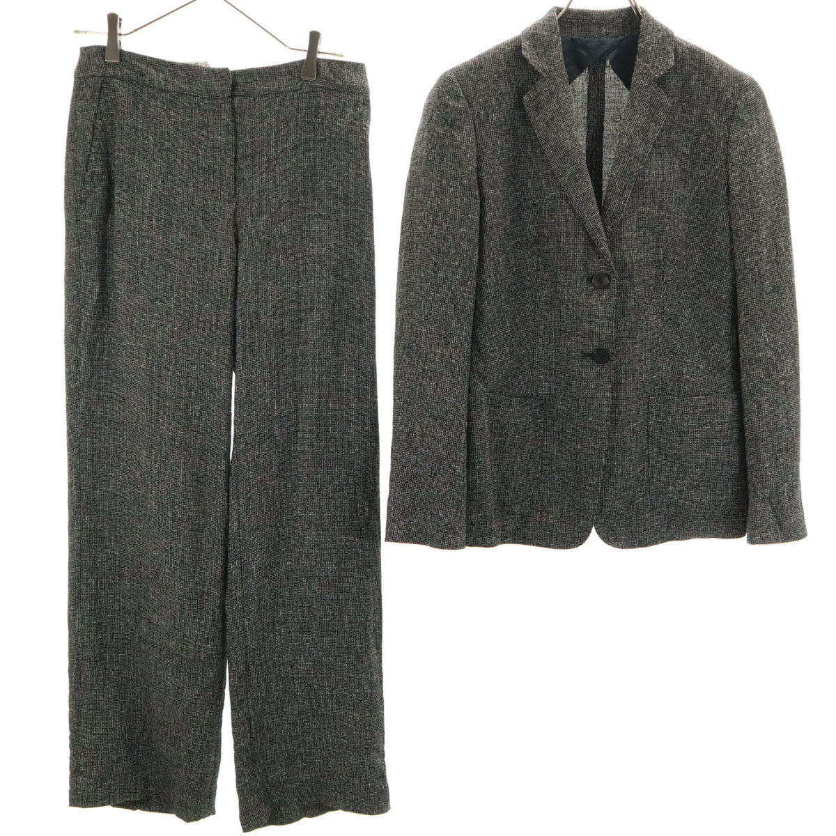 MAX MARA マックスマーラ イタリア製 リネン パンツスーツ 上下 セットアップ 36 ブラック レディース