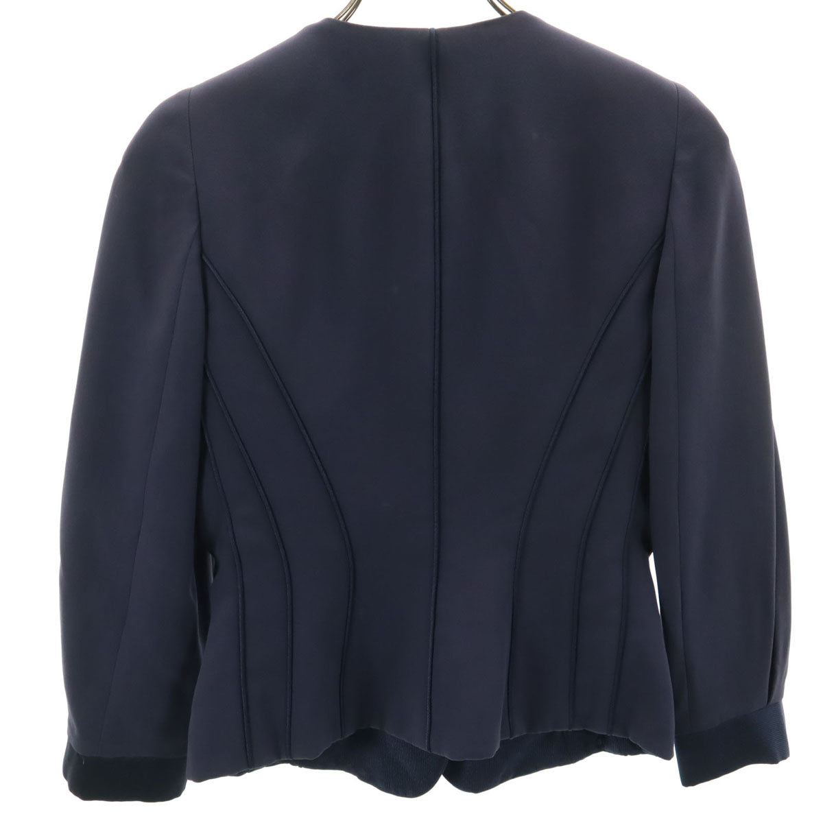 GIORGIO ARMANI ジョルジオアルマーニ イタリア製 シルク100% ジャケット 38 ネイビー レディース