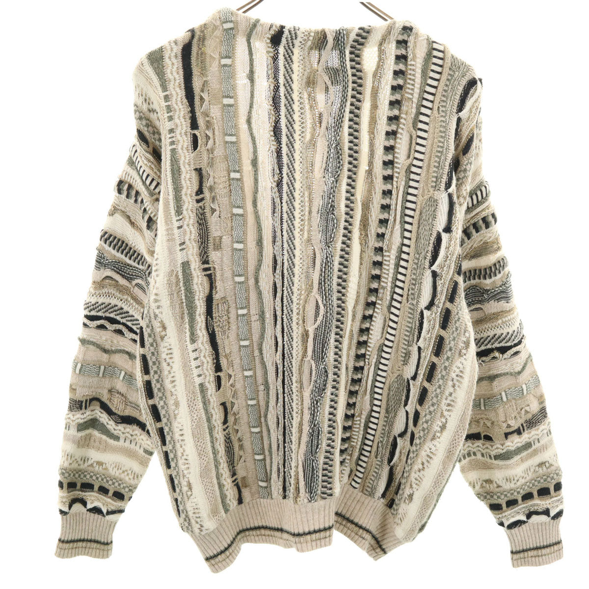 URBAN RENEWAL USA製 長袖 3D ニットカーディガン S/M グレー系 ジップ メンズ