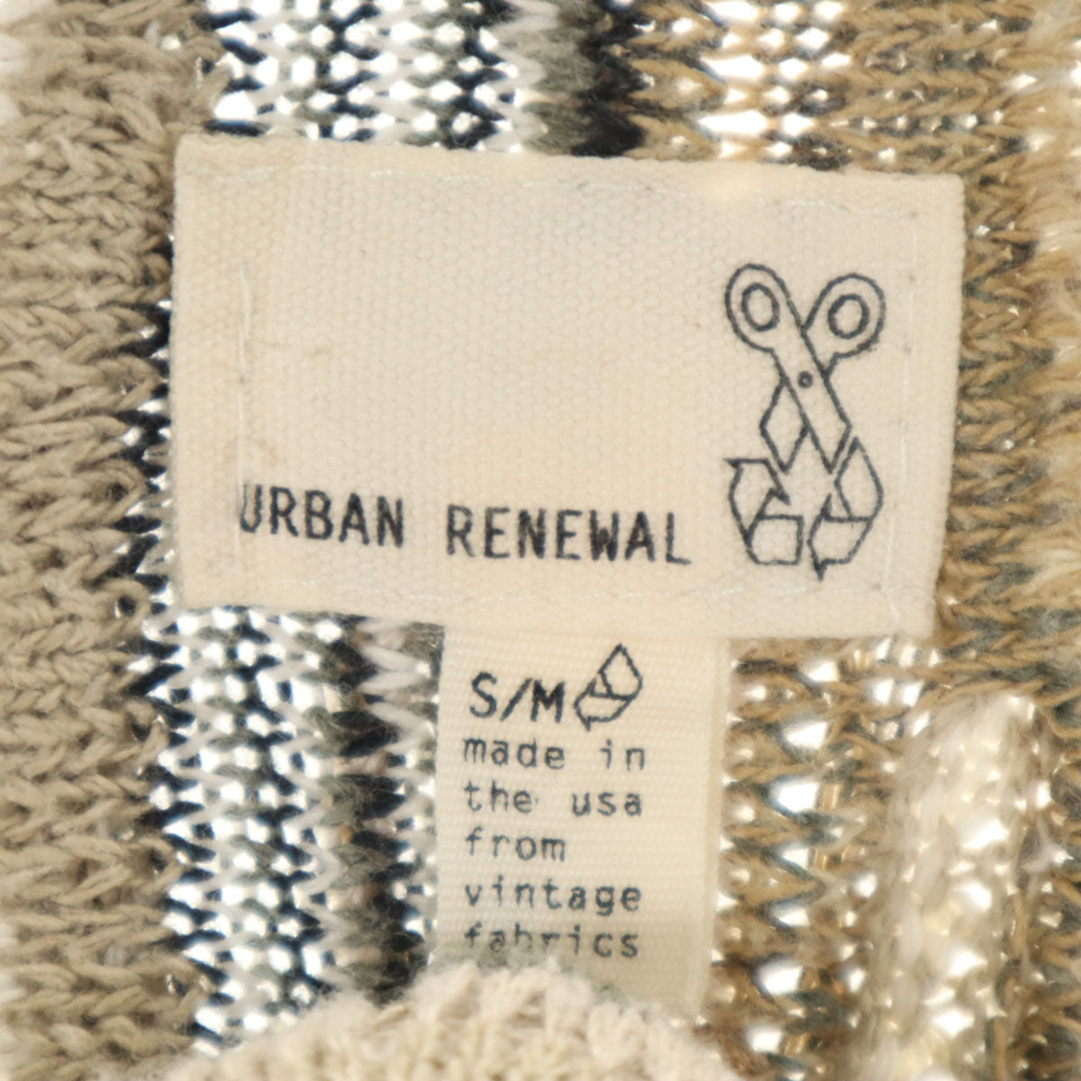 URBAN RENEWAL USA製 長袖 3D ニットカーディガン S/M グレー系 ジップ メンズ