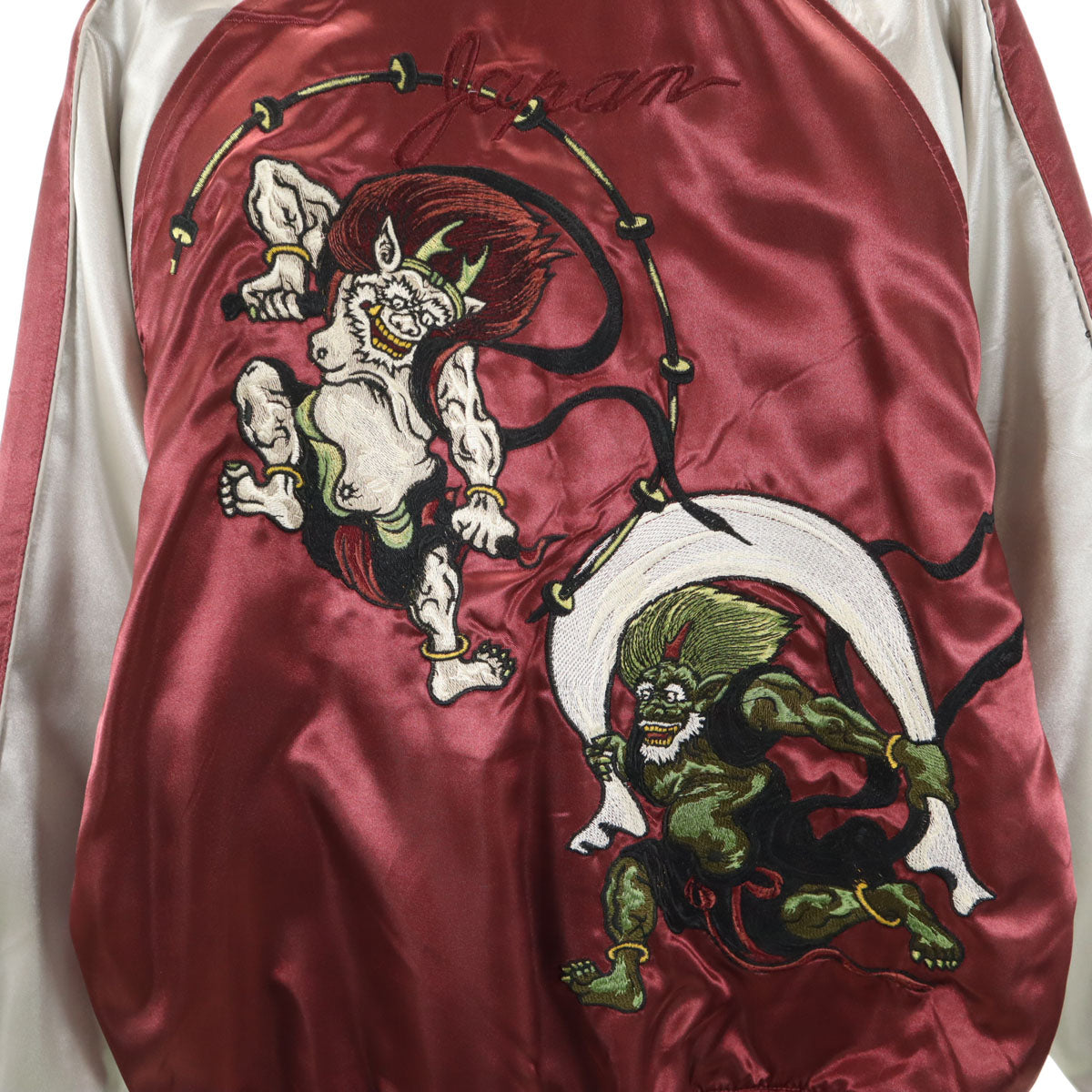 朧 OBORO オボロ 風神雷神 スカジャン L ボルドー系 メンズ