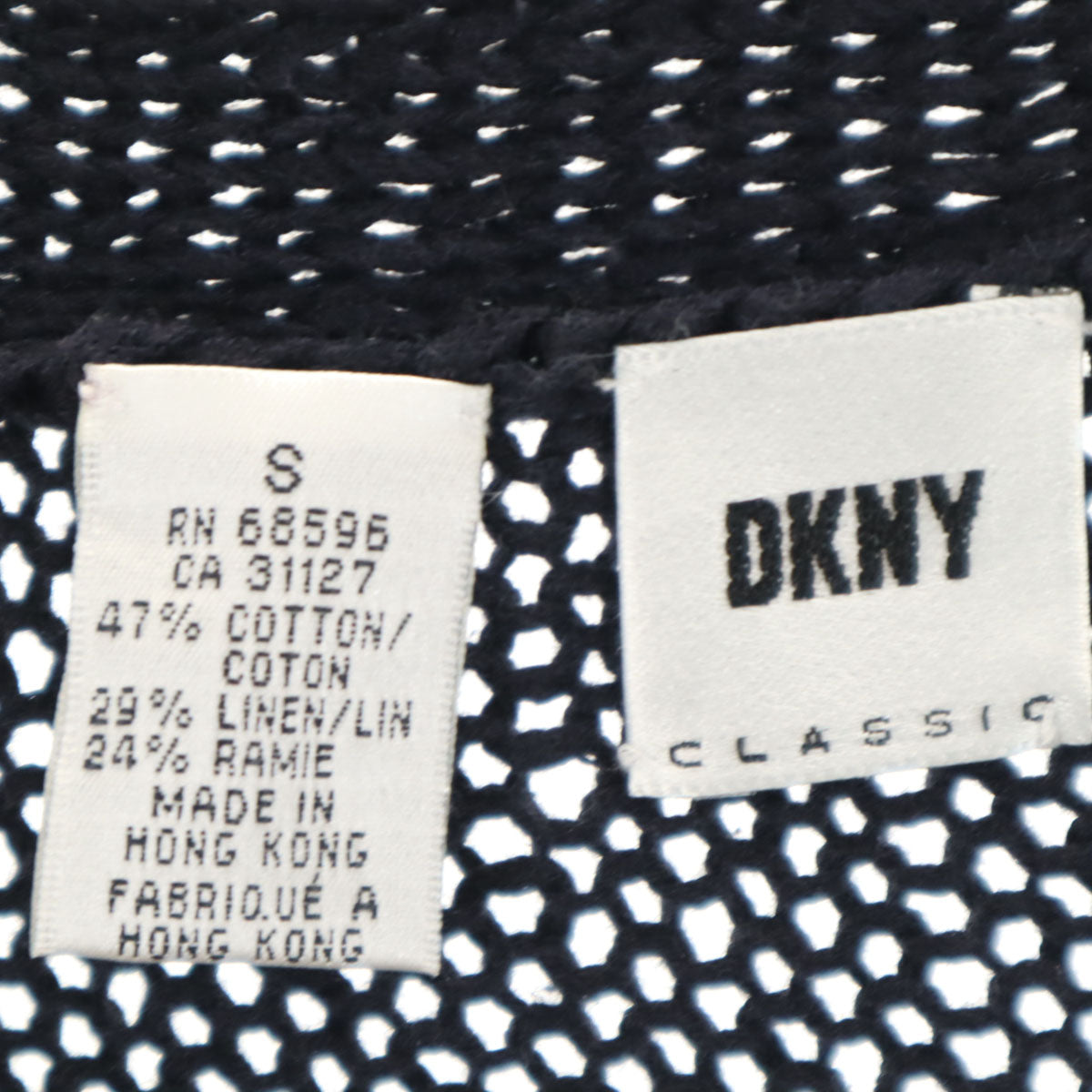 DKNY CLASSIC ダナキャランニューヨーク クラシック 90s オールド 長袖 Vネック ニットカーディガン S ネイビー レディース