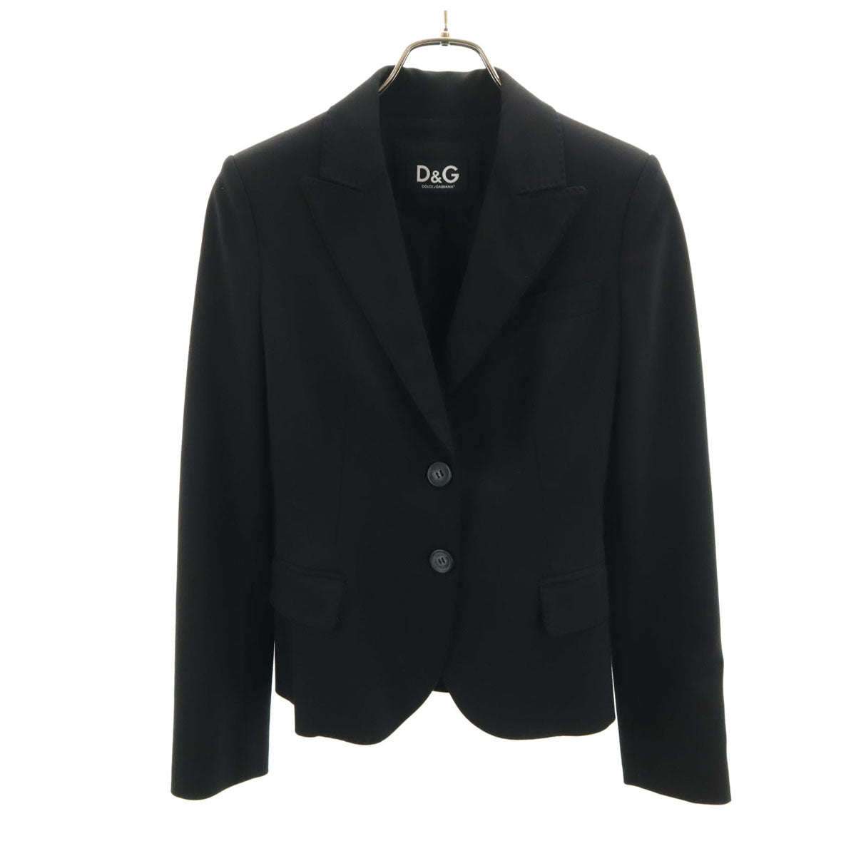 D&G DOLCE & GABBANA ディーアンドジー ドルチェアンドガッバーナ テーラードジャケット 36 ブラック レディース