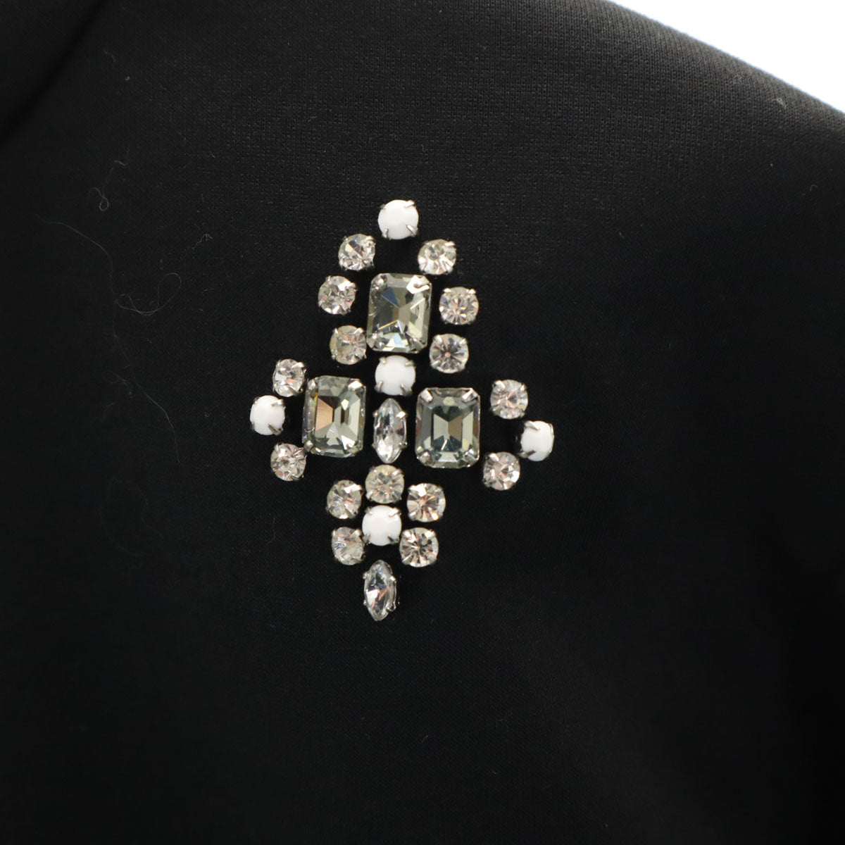 未使用 UNITED ARROWS ユナイテッドアローズ 7分袖 ビジュー トレーナー FREE ブラック レディース