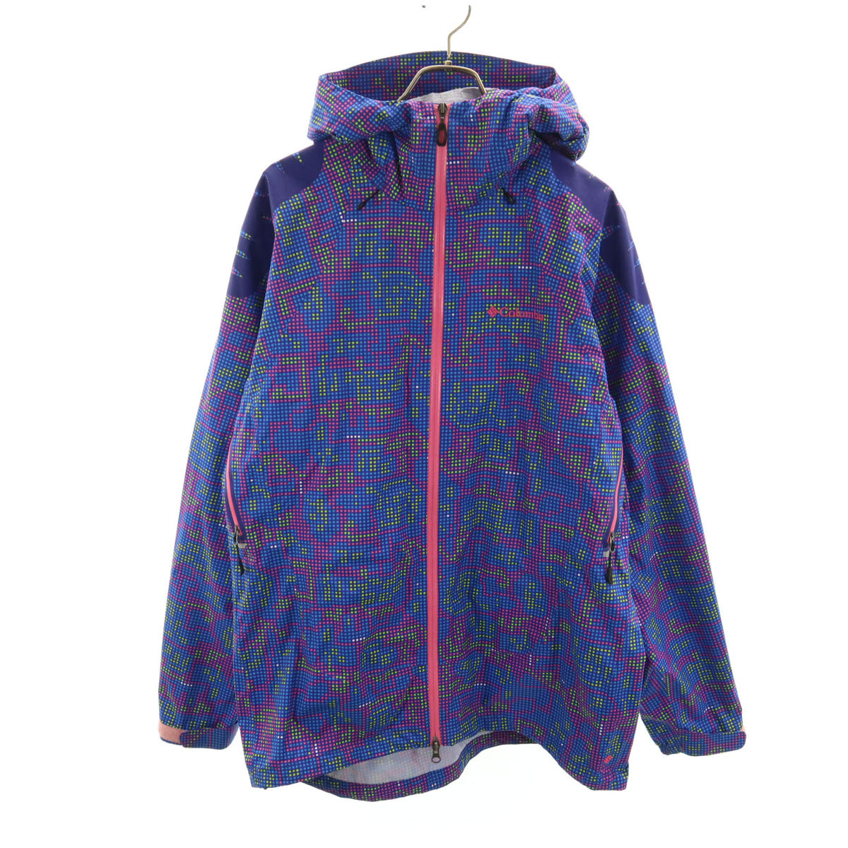 Columbia コロンビア ベリンガー ジャケット XL 青紫 アウトドア 収納袋付き メンズ