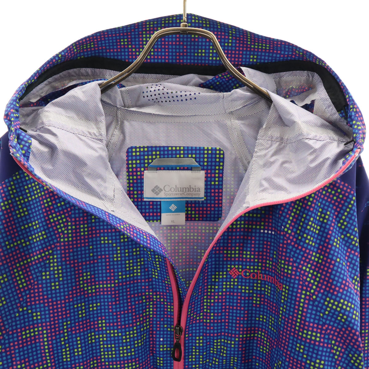 Columbia コロンビア ベリンガー ジャケット XL 青紫 アウトドア 収納袋付き メンズ