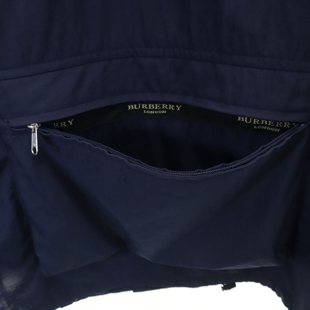 BURBERRY LONDON バーバリーロンドン 日本製 2WAY ナイロンジャケット L ネイビー 三陽商会 ポケッタブル メンズ