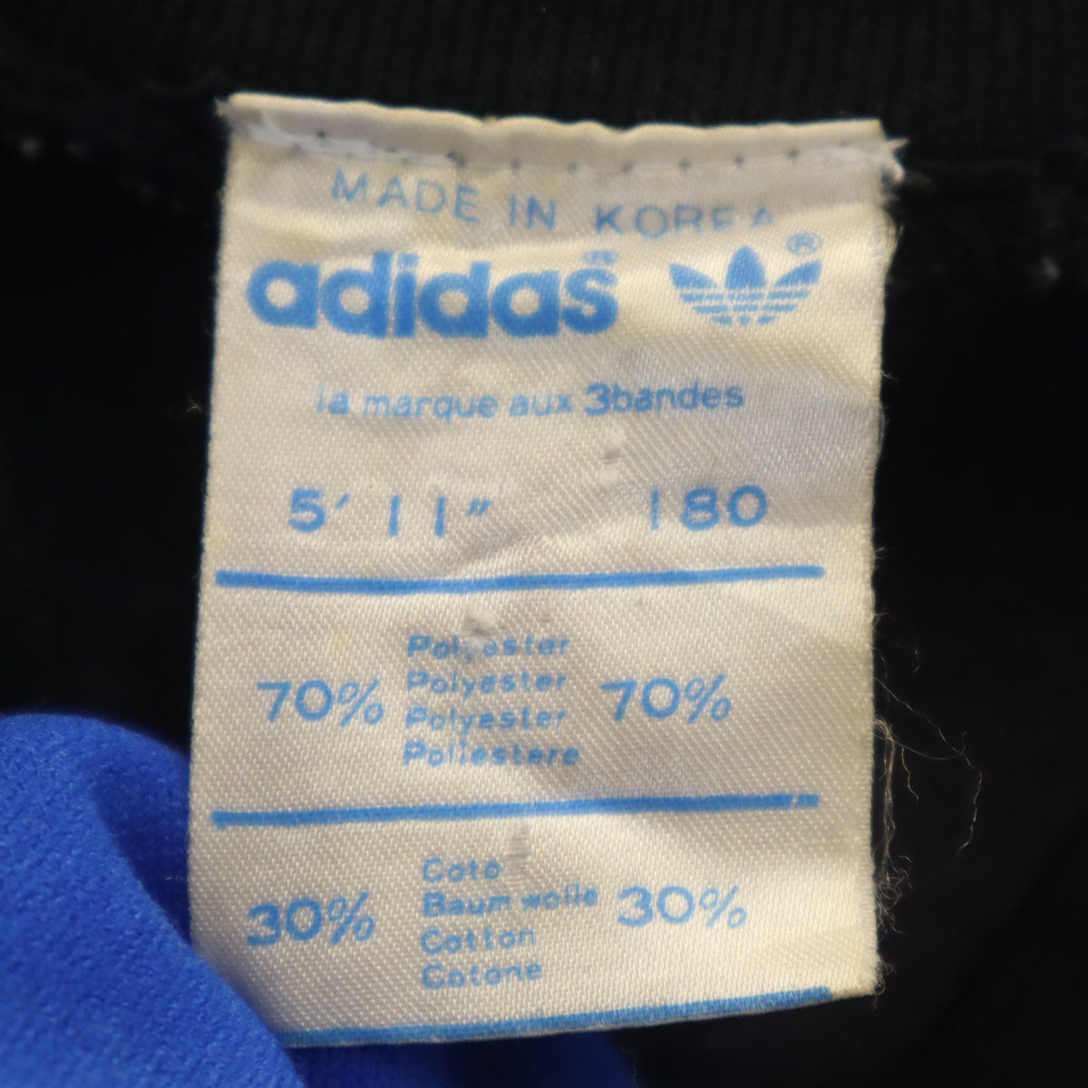 adidas アディダス 80s ヴィンテージ トラックジャケット 180 ブルー ジャージ メンズ