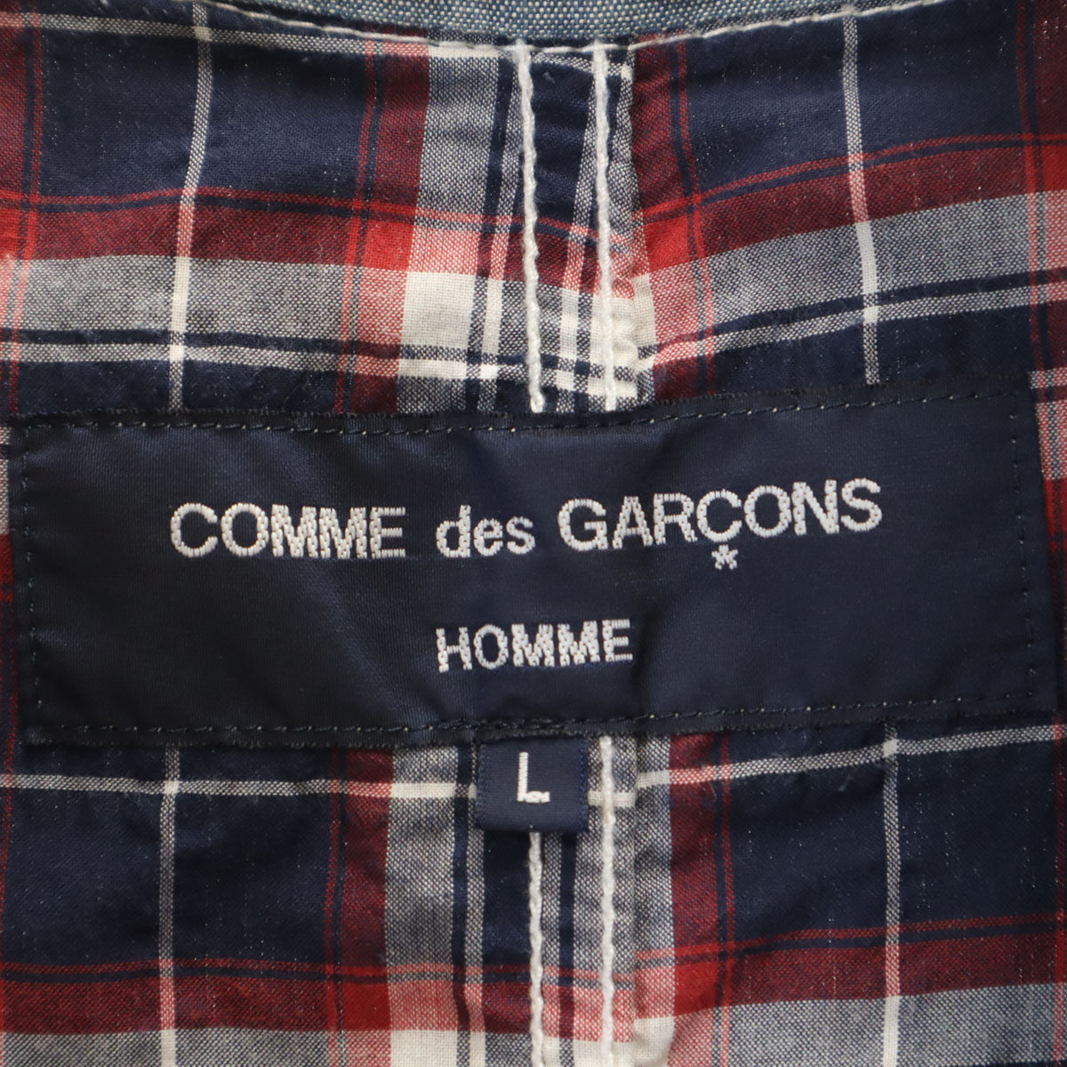 COMME des GARCONS HOMME コムデギャルソンオム 2009年 日本製 シャンブレー テーラードジャケット L ネイビー メンズ