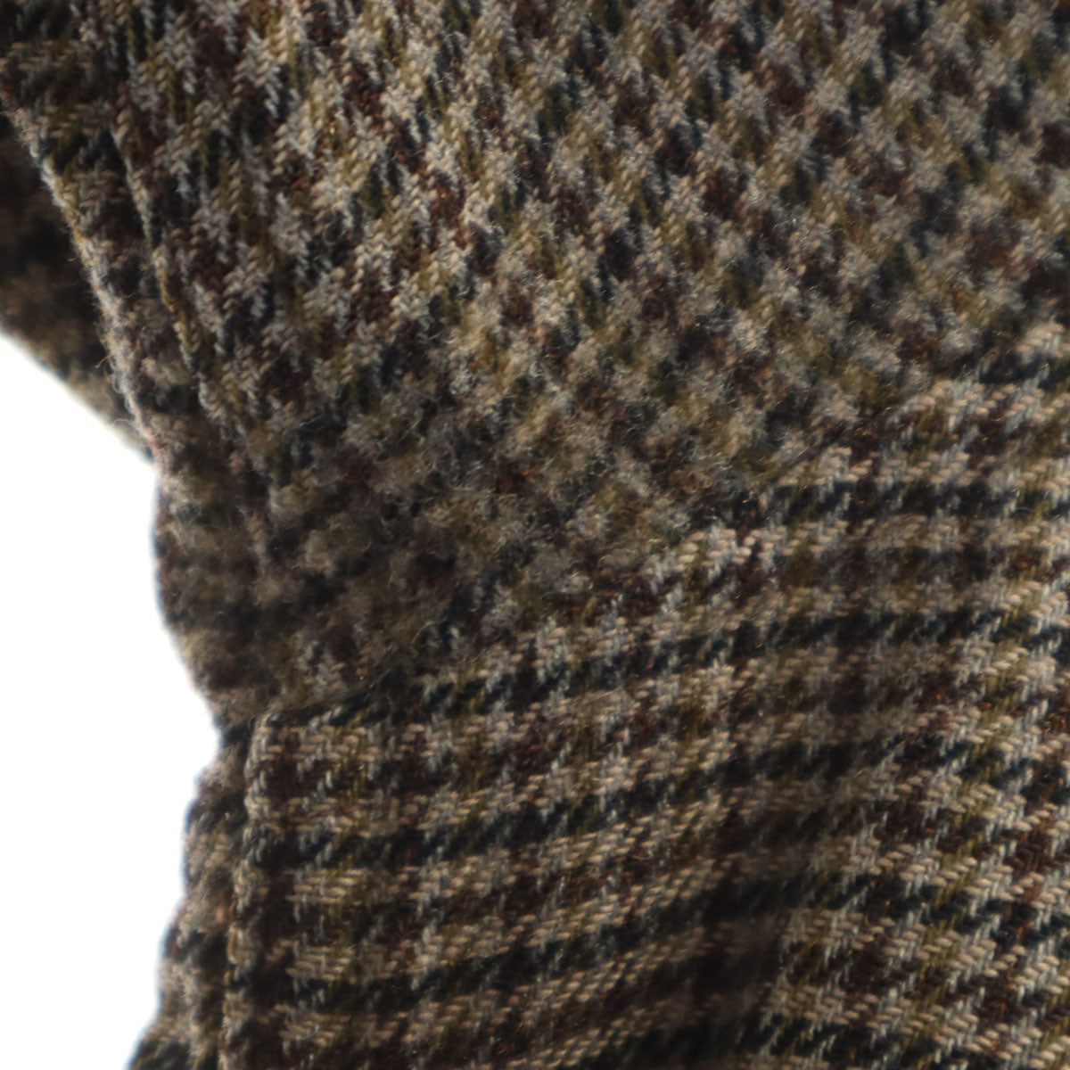 PENDLETON ペンドルトン 60s ヴィンテージ ハウンドトゥース柄 長袖 オープンカラー ウールシャツ L ブラウン 千鳥格子 メンズ