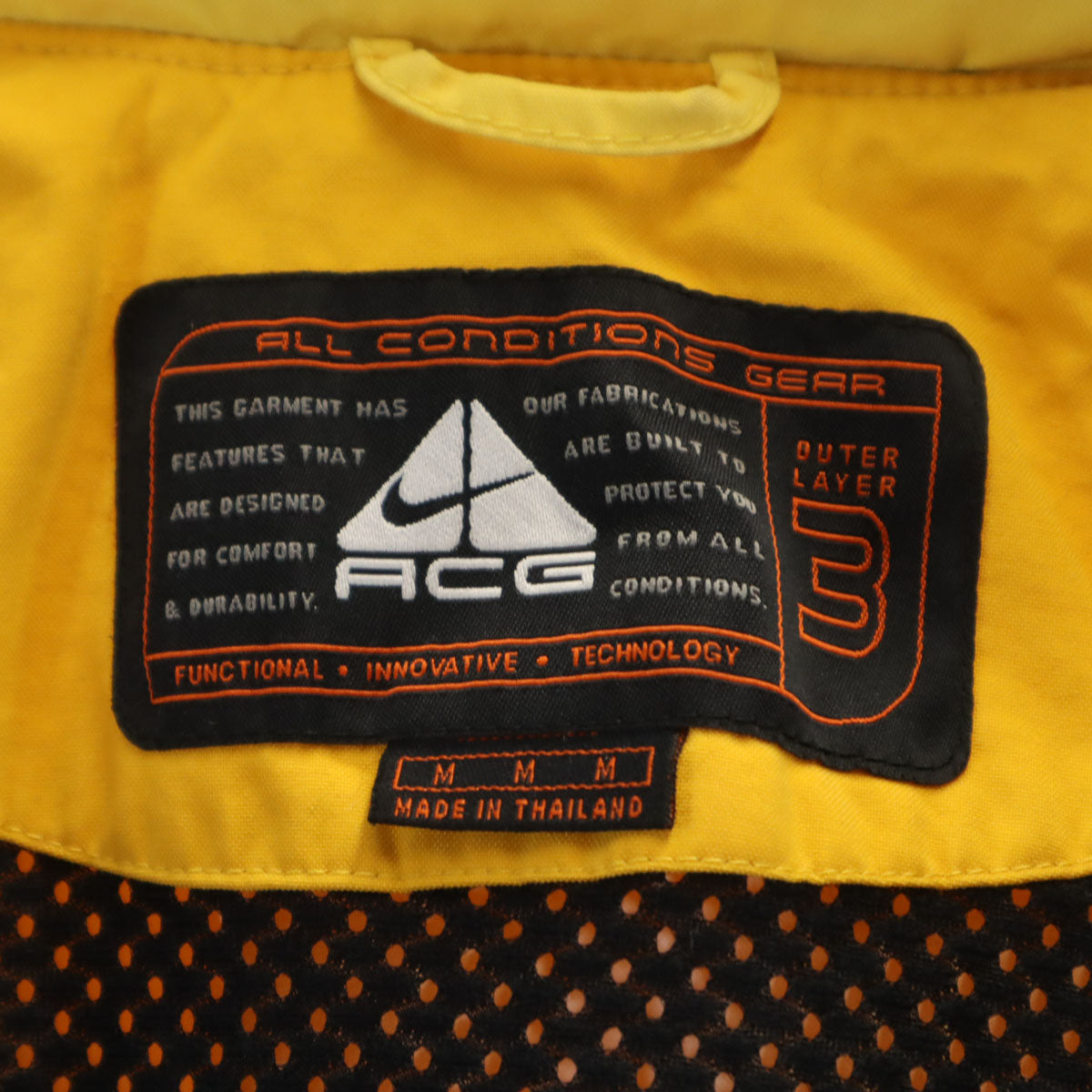 NIKE ACG ナイキエーシージー 90s オールド ナイロンジャケット M イエロー メンズ