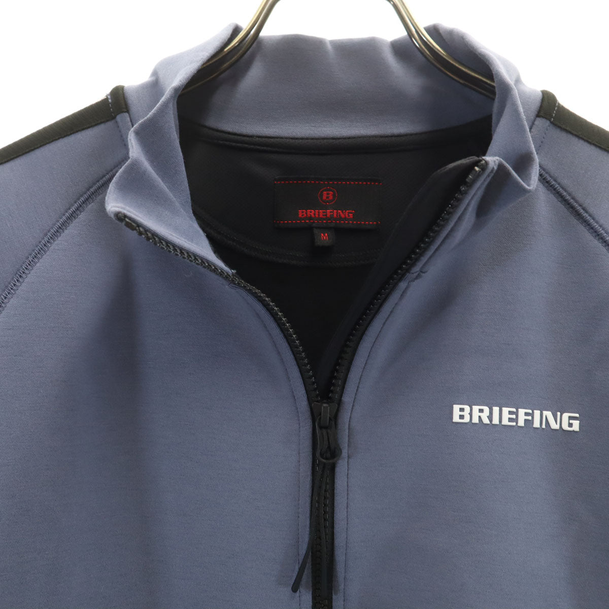 美品 BRIEFING ブリーフィング ゴルフ ダンボールニット ジップジャケット M ネイビーグレー メンズ