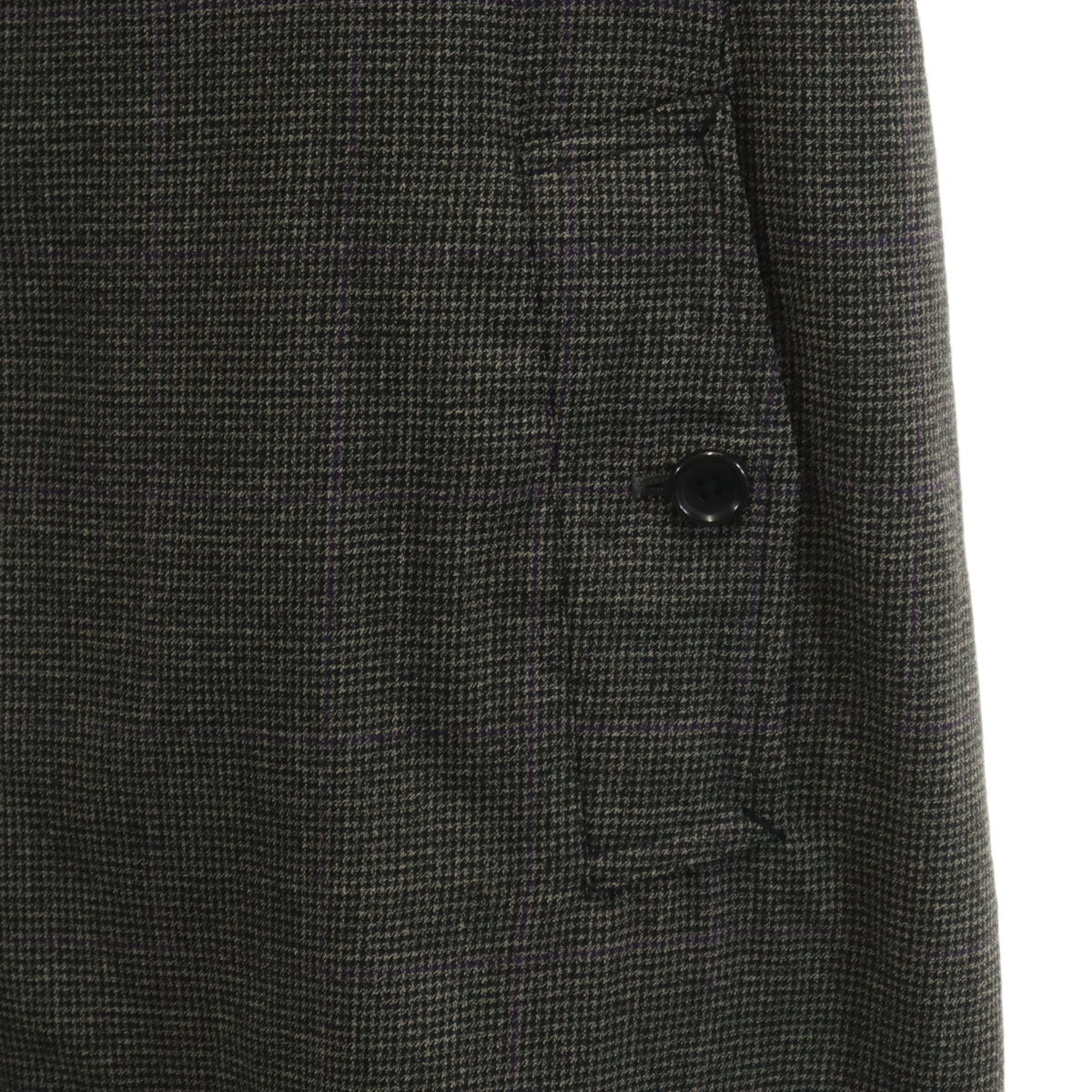 Y’s for men ワイズフォーメン 日本製 ハウンドトゥース柄 トレンチコート 4 チャコールグレー ヨウジヤマモト 千鳥格子 メンズ