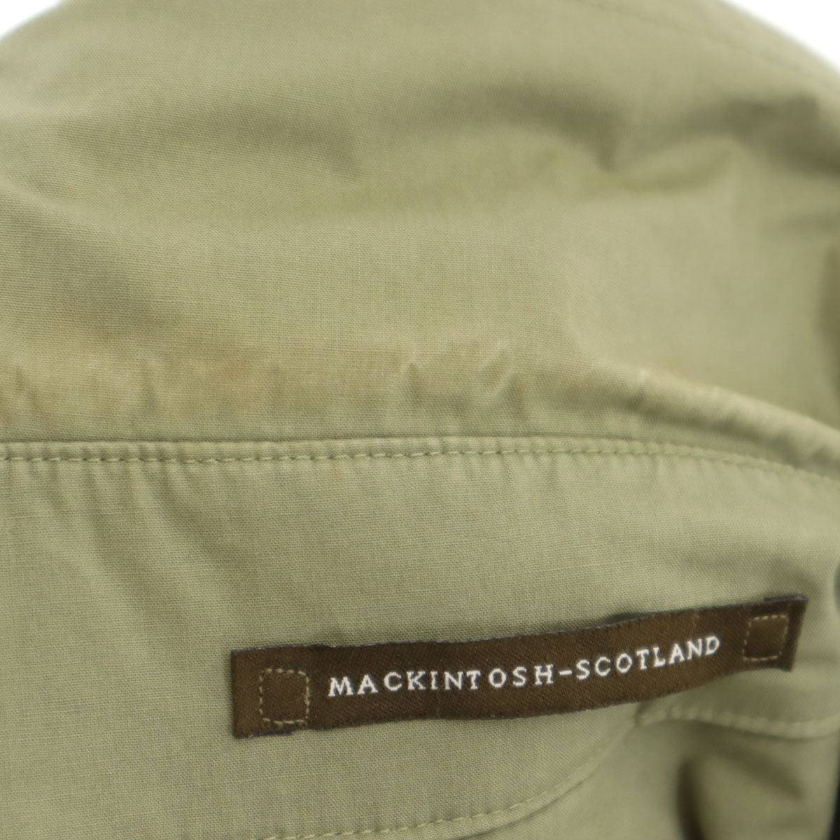 Mackintosh マッキントッシュ スコットランド製 ステンカラーコート 38 オリーブ系 スプリング レディース