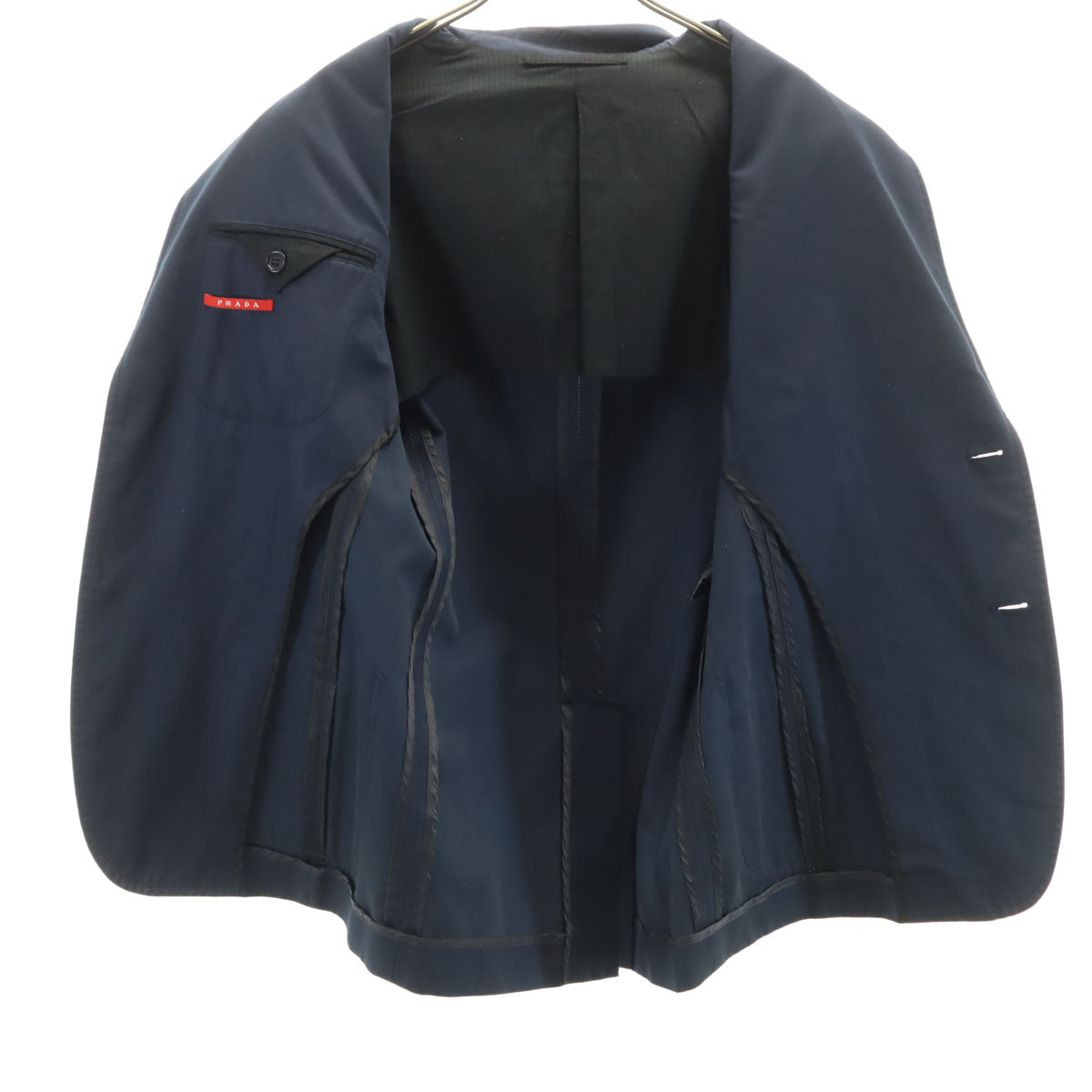 PRADA プラダ ハンガリー製 テーラードジャケット 46 ネイビー メンズ