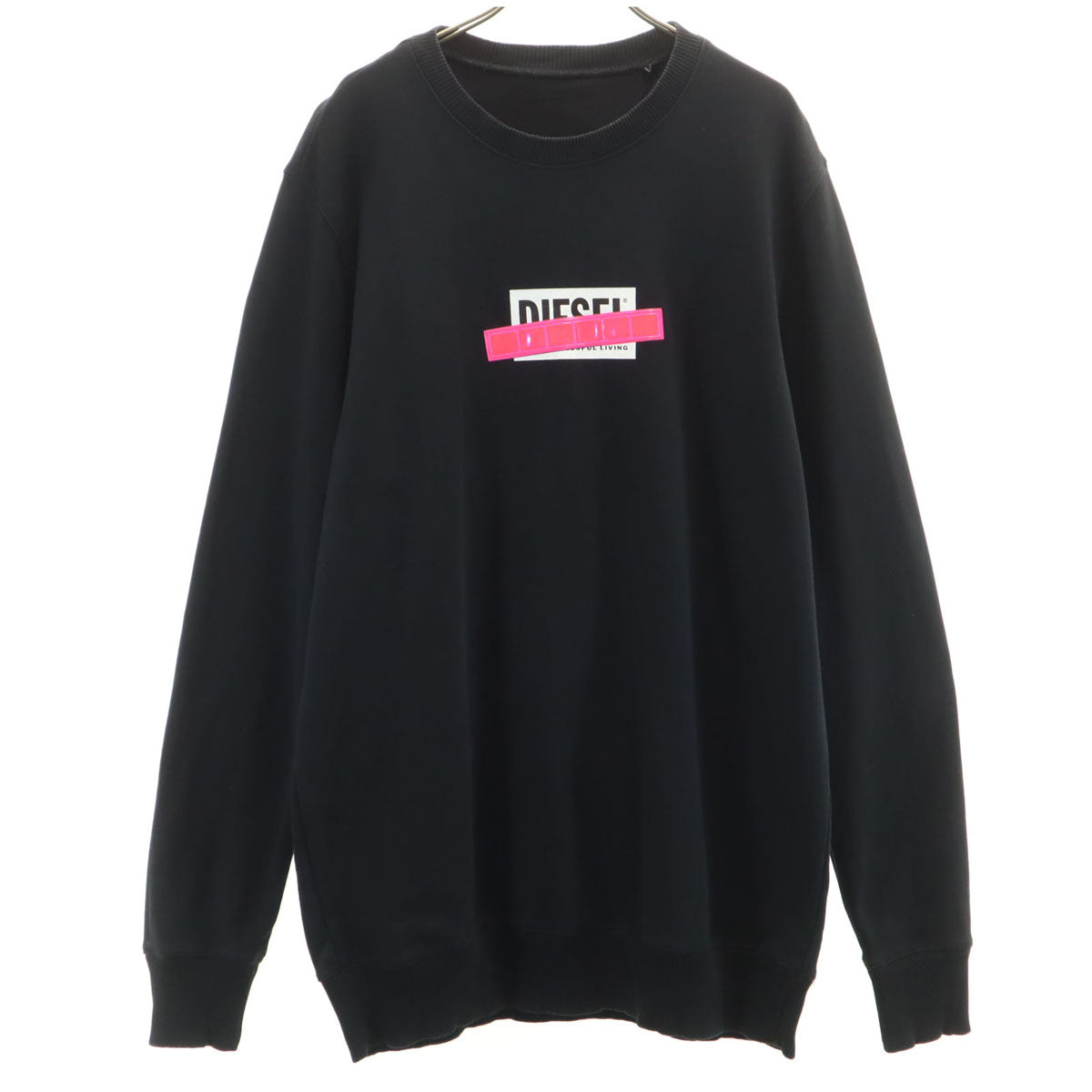 DIESEL ディーゼル ブルガリア製 長袖 スウェット トレーナー L ブラック メンズ