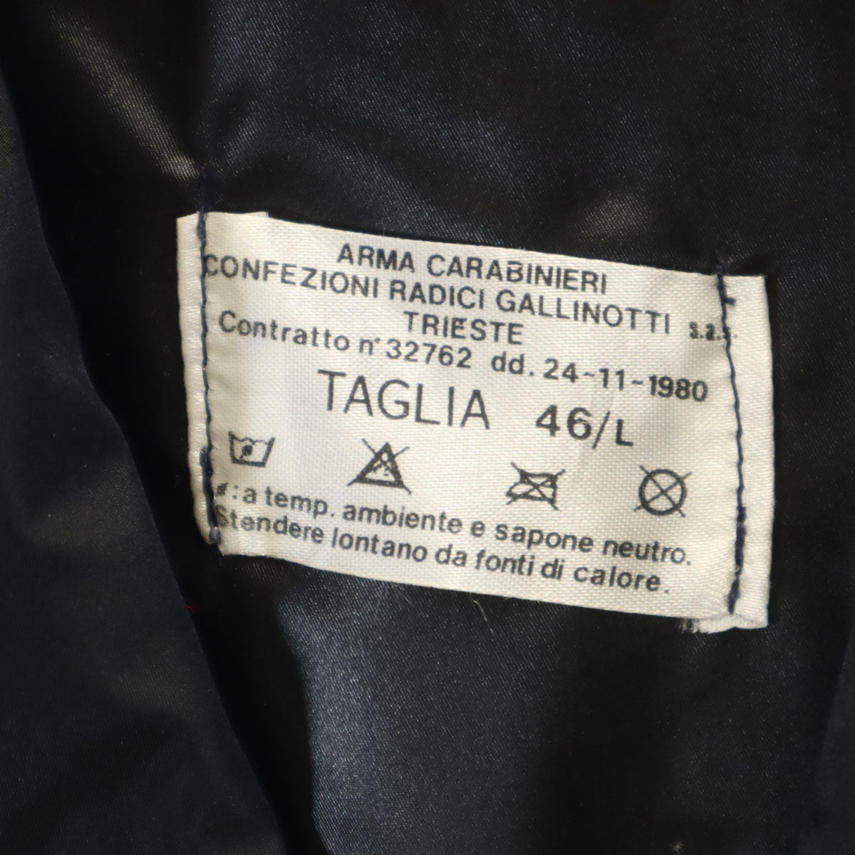 ARMA CARABINIERI イタリア 警察 軍隊 トレンチコート 46 ブラック レイン メンズ