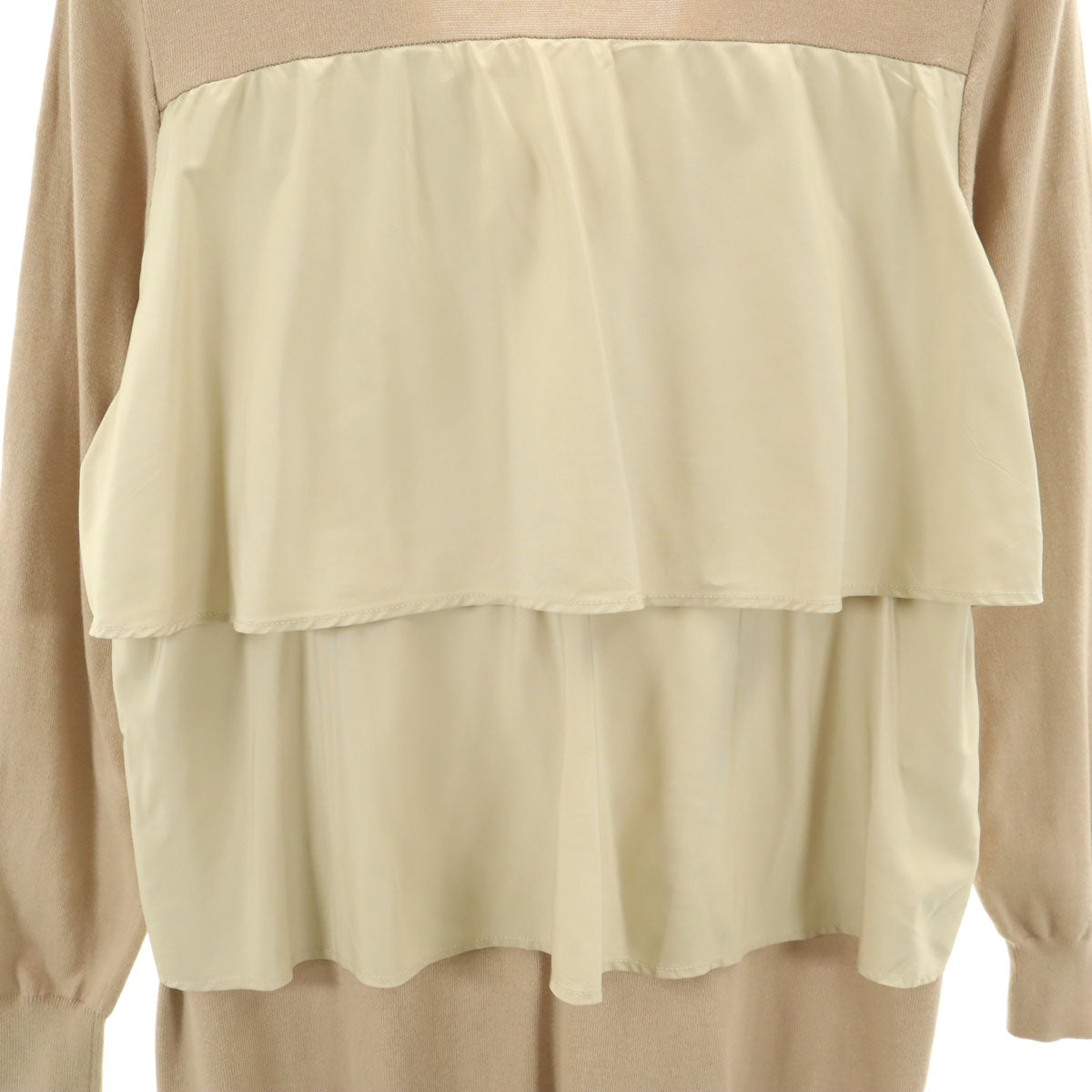 LANVIN en Bleu ランバンオンブルー ロング ニットカーディガン 38 ベージュ レディース