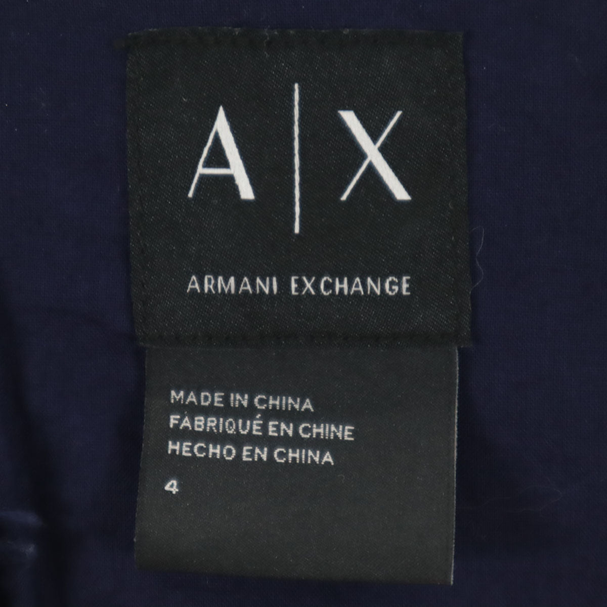 ARMANI EXCHANGE アルマーニエクスチェンジ ノーカラージャケット 4 ネイビー レディース