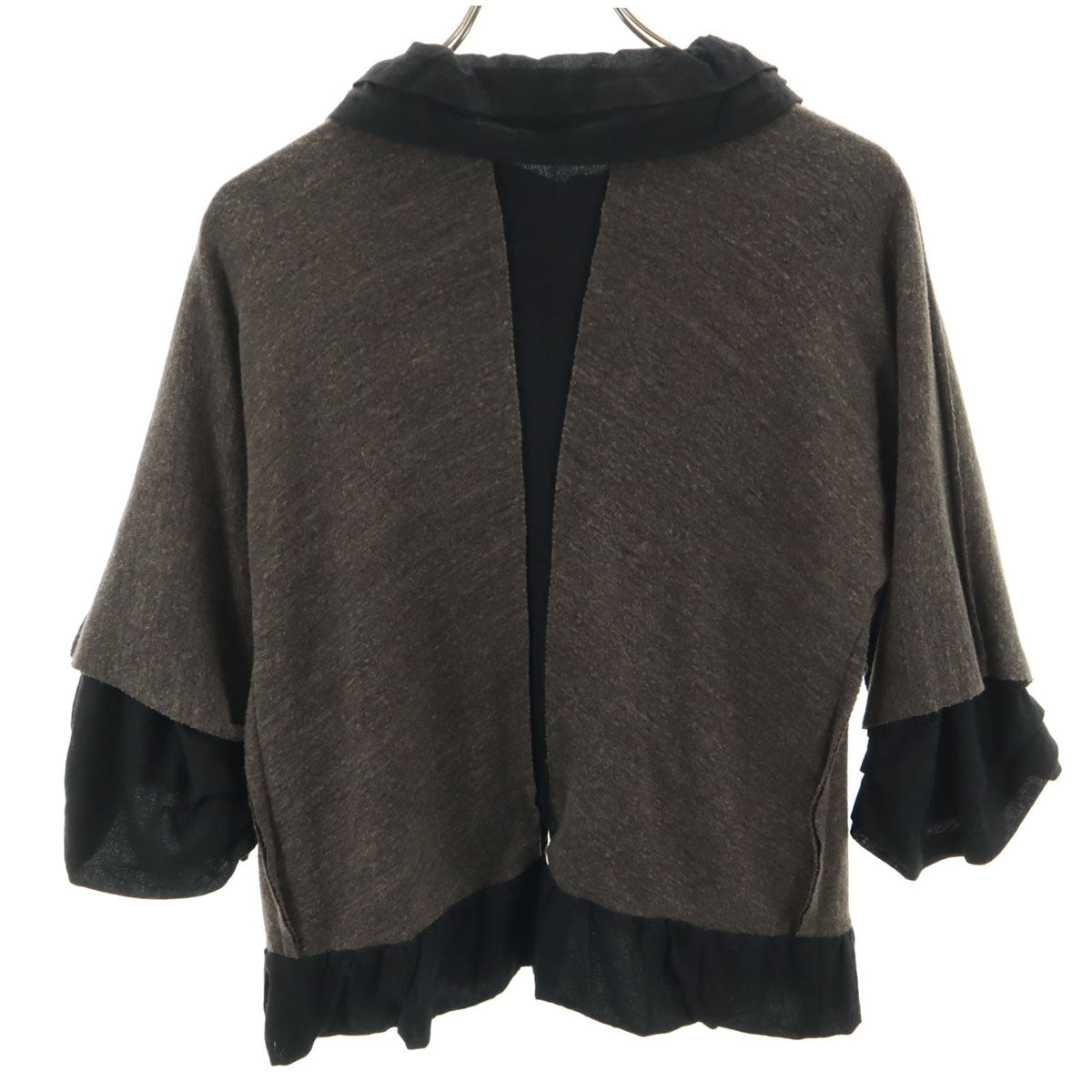 tricot COMME des GARCONS トリココムデギャルソン 2008年 日本製 7分袖 レイヤード カーディガン チャコール レディース