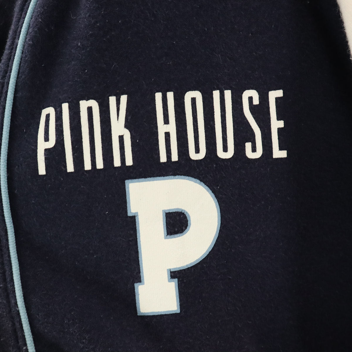 PINK HOUSE ピンクハウス 日本製 長袖 ベースボール スウェット カーディガン M ネイビー レディース