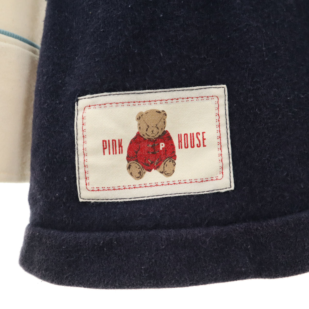 PINK HOUSE ピンクハウス 日本製 長袖 ベースボール スウェット カーディガン M ネイビー レディース