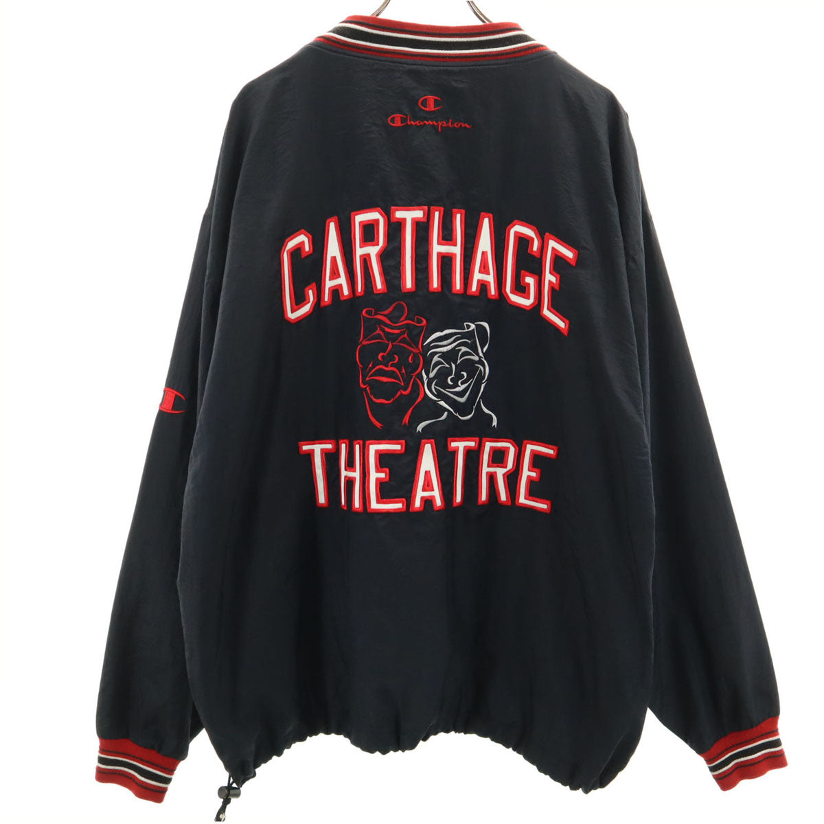 Champion チャンピオン 90s オールド CARTHAGE THEATRE ツーフェイス ピステ XL ブラック プルオーバー メンズ