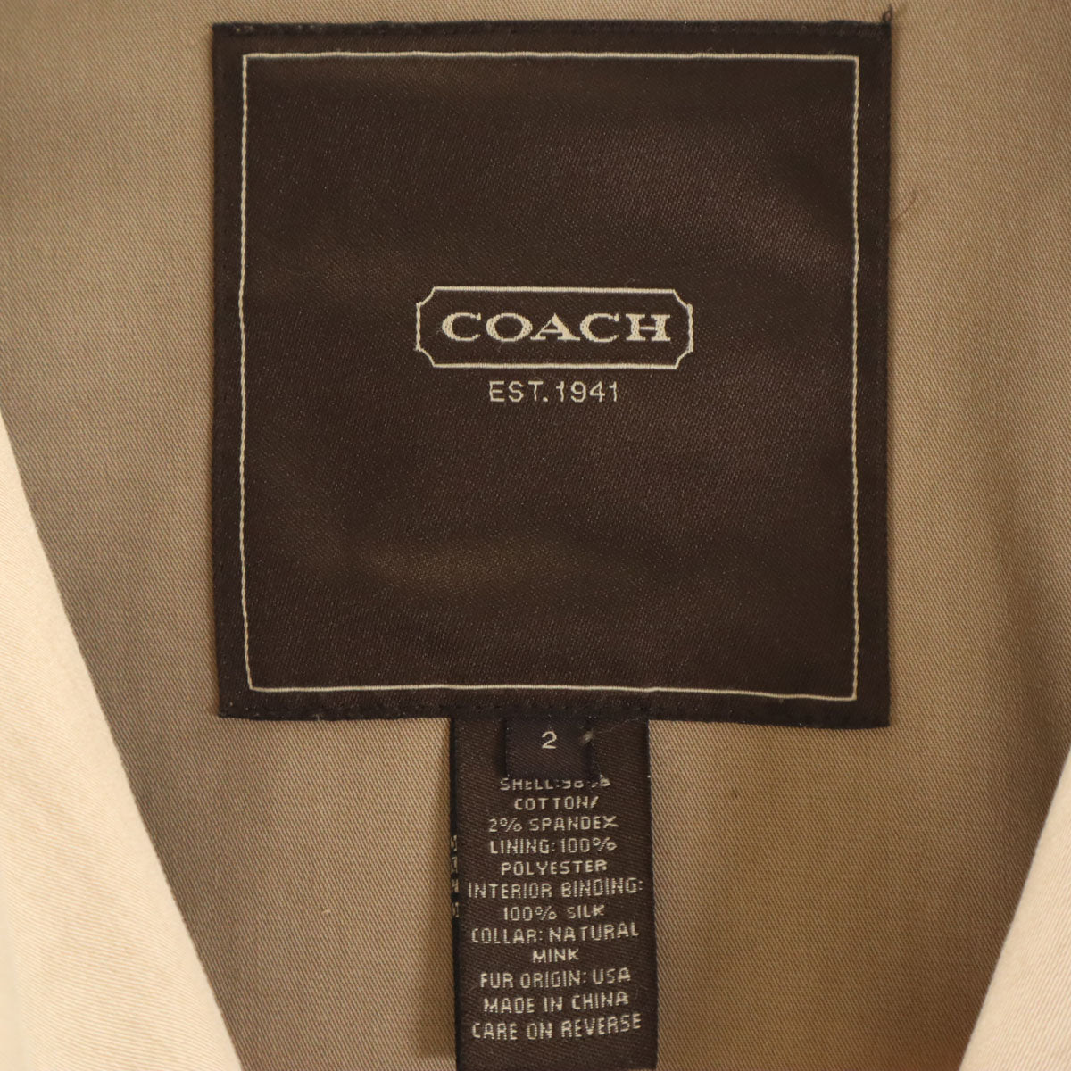 COACH コーチ トレンチコート 2 ベージュ レディース
