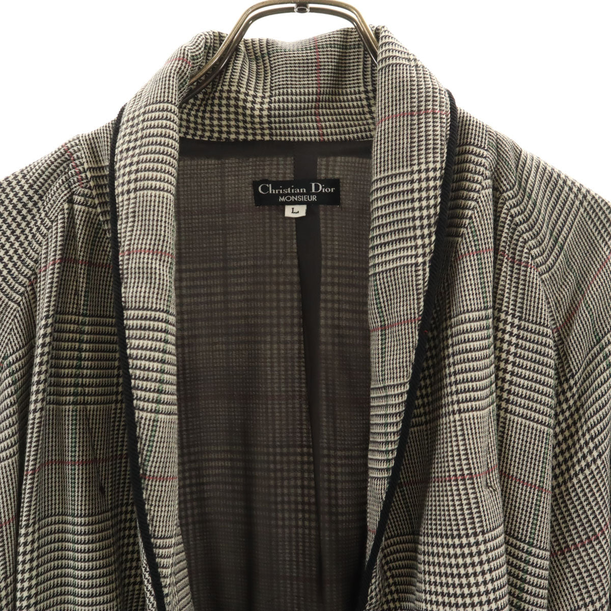 Christian Dior MONSIEUR クリスチャンディオール ムッシュ 90s 日本製 オールド グレンチェック ガウンコート L マルチ メンズ