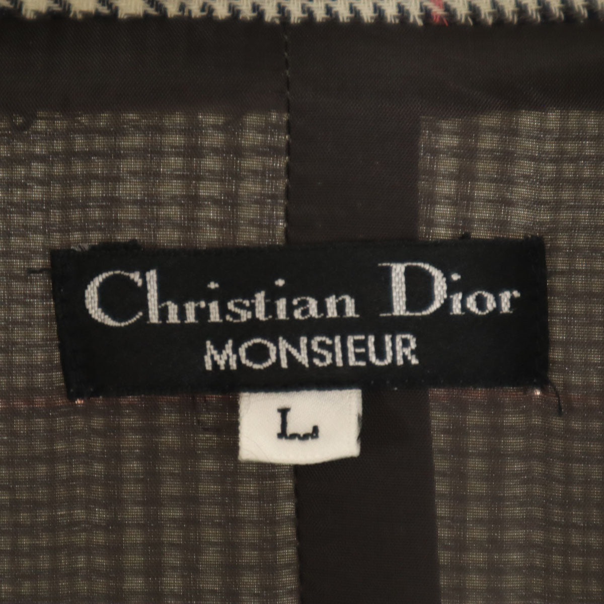 Christian Dior MONSIEUR クリスチャンディオール ムッシュ 90s 日本製 オールド グレンチェック ガウンコート L マルチ メンズ
