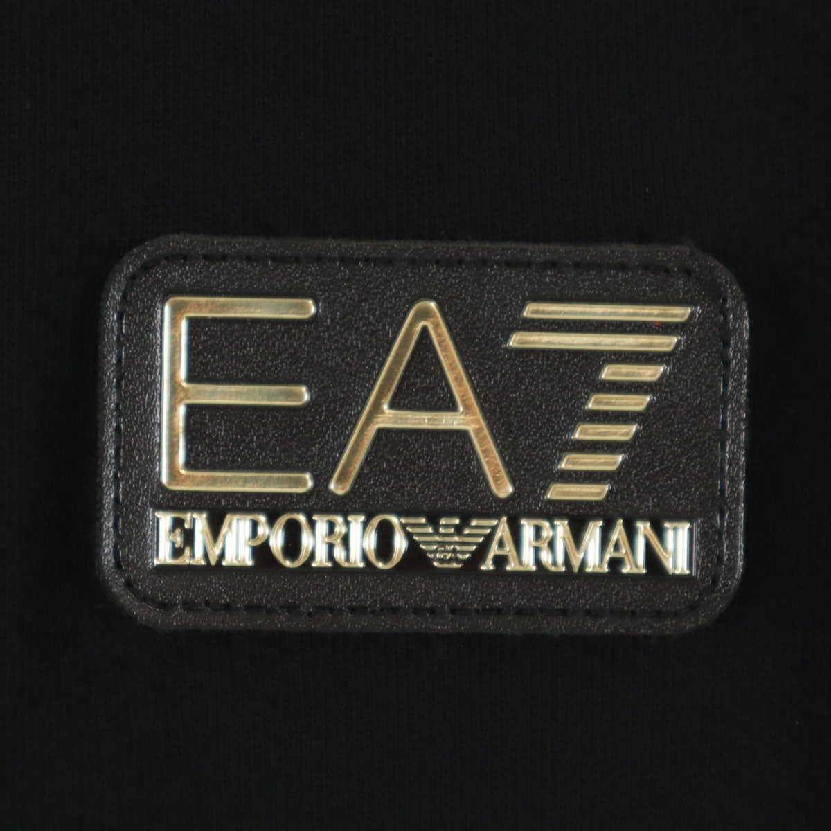 Emporio Armani エンポリオアルマーニ ポルトガル製 長袖 フェイクレザー切替 ジップパーカー L ブラック レディース