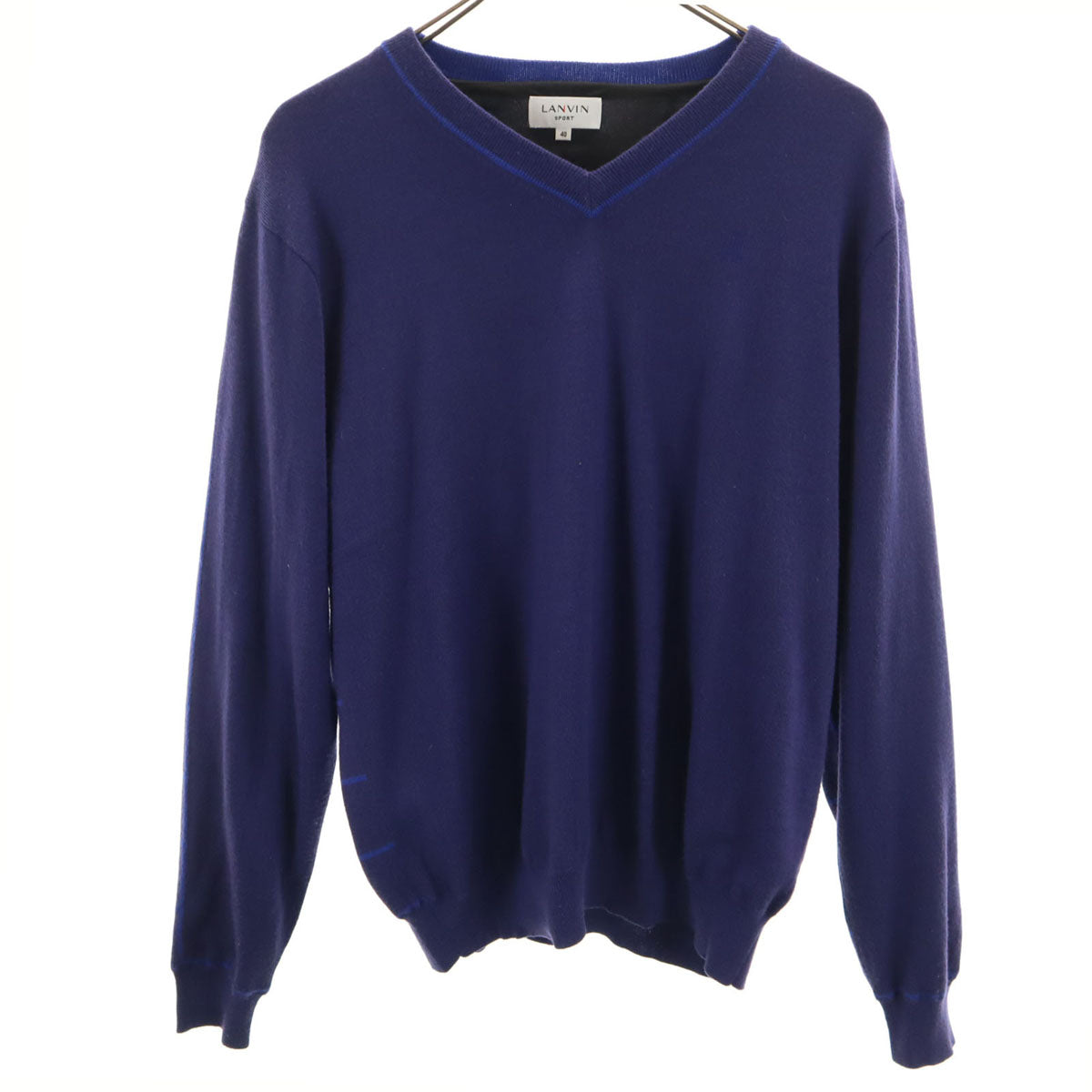 LANVIN SPORT ランバンスポール 長袖 Vネック ニット 40 青紫 セーター レディース