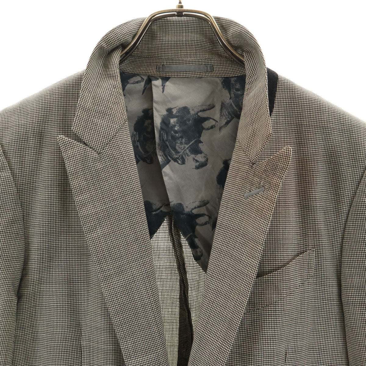 ANDY WARHOL BY HYSTERIC GLAMOUR アンディウォーホル バイ ヒステリックグラマー 日本製 ハウンドトゥース テーラードジャケット M ブラック 千鳥格子 メンズ