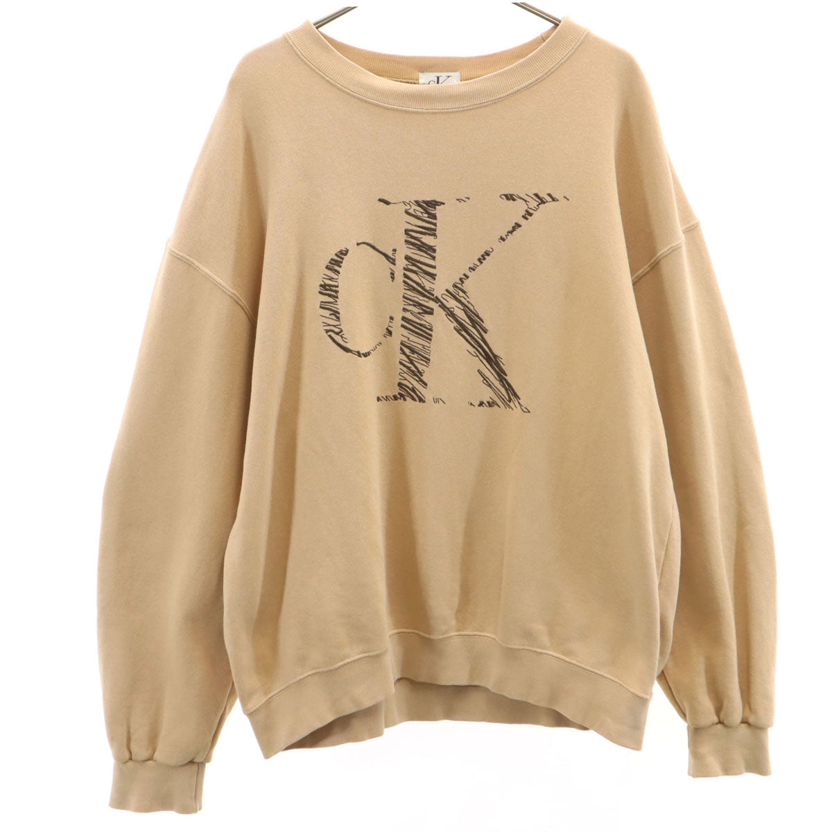 Calvin klein Jeans カルバンクラインジーンズ 90s オールド 長袖 スウェット トレーナー ペールオレンジ メンズ