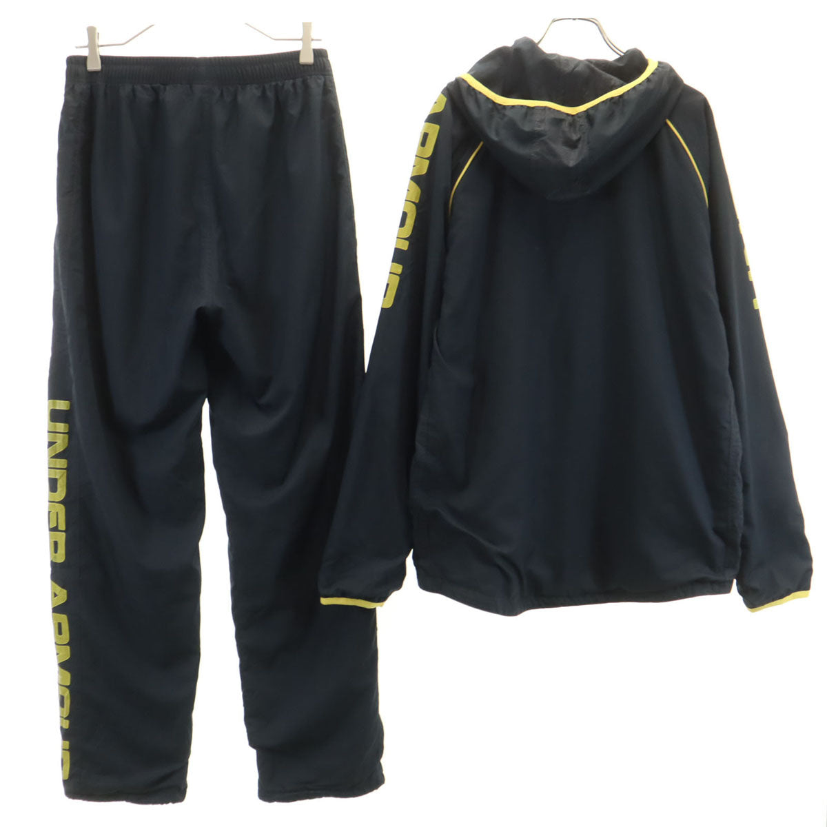 UNDER ARMOUR アンダーアーマー トレーニング ウインドブレーカー 上下 セットアップ LG/MD ブラック 裏トリコット メンズ