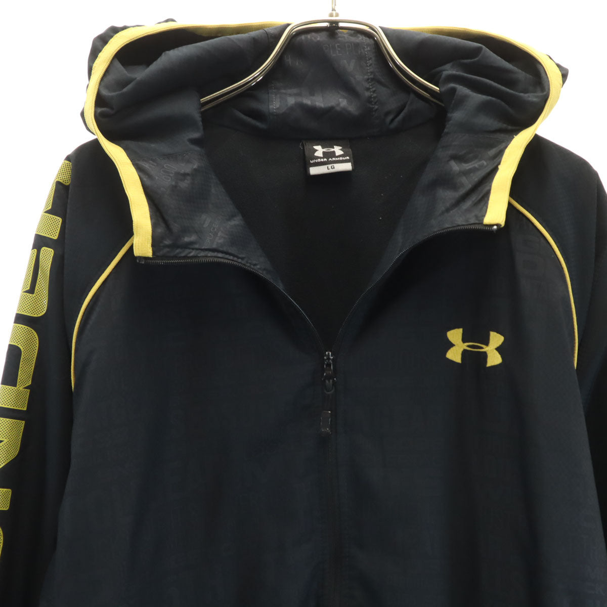 UNDER ARMOUR アンダーアーマー トレーニング ウインドブレーカー 上下 セットアップ LG/MD ブラック 裏トリコット メンズ