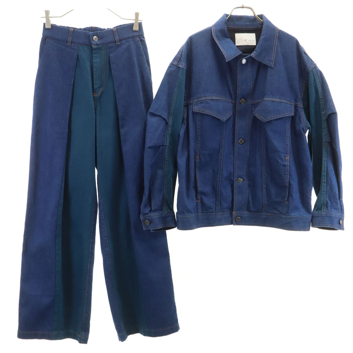 A+ TOKYO エープラストウキョウ デニムジャケット 上下 セットアップ 1 インディゴブルー トラッカー メンズ