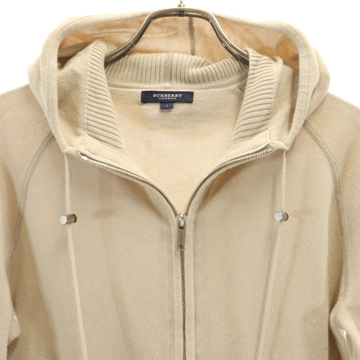 BURBERRY LONDON バーバリーロンドン 長袖 ニット ジップパーカー 1 ベージュ 三陽商会 レディース