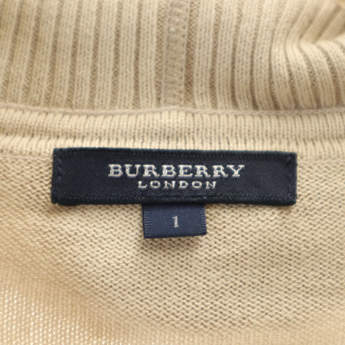 BURBERRY LONDON バーバリーロンドン 長袖 ニット ジップパーカー 1 ベージュ 三陽商会 レディース
