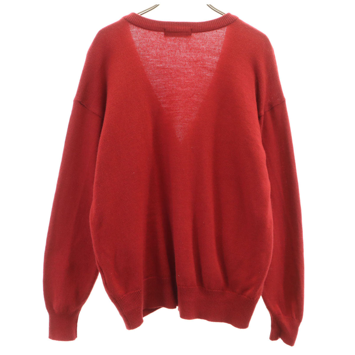 YVES SAINT LAURENT イヴサンローラン 90s オールド 長袖 Vネック ニットカーディガン L レッド レディース