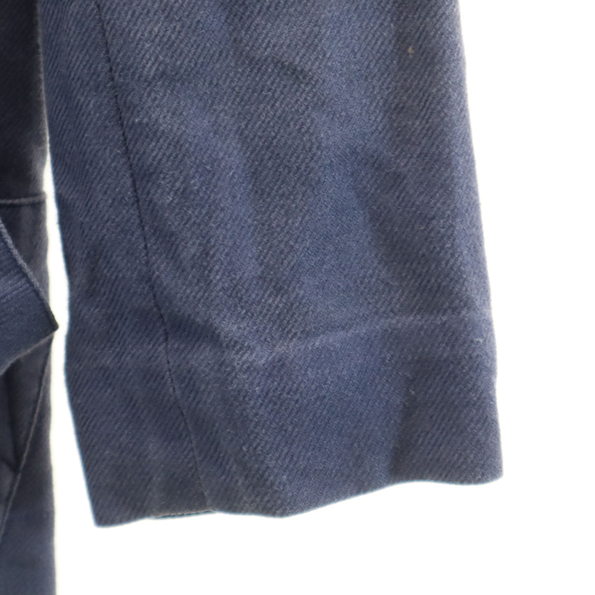 ISSEY MIYAKE イッセイミヤケ 70s 日本製 リネンブレンド 初期タグ ヴィンテージ ノーカラージャケット 9 ネイビー レディース