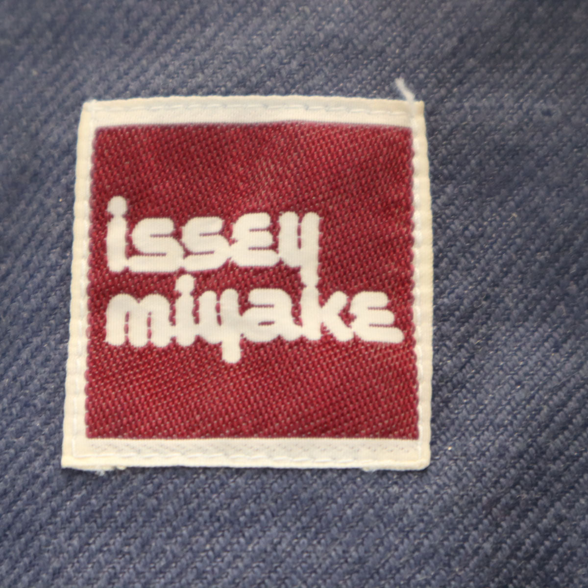 ISSEY MIYAKE イッセイミヤケ 70s 日本製 リネンブレンド 初期タグ ヴィンテージ ノーカラージャケット 9 ネイビー レディース