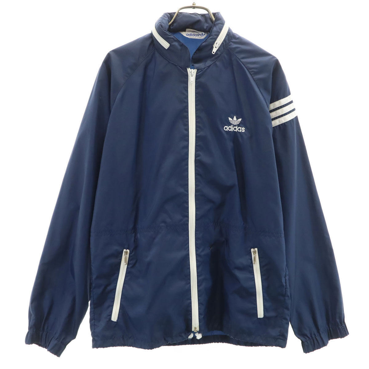 adidas アディダス 70s 80s ヴィンテージ ナイロンジャケット M ネイビー デサント メンズ