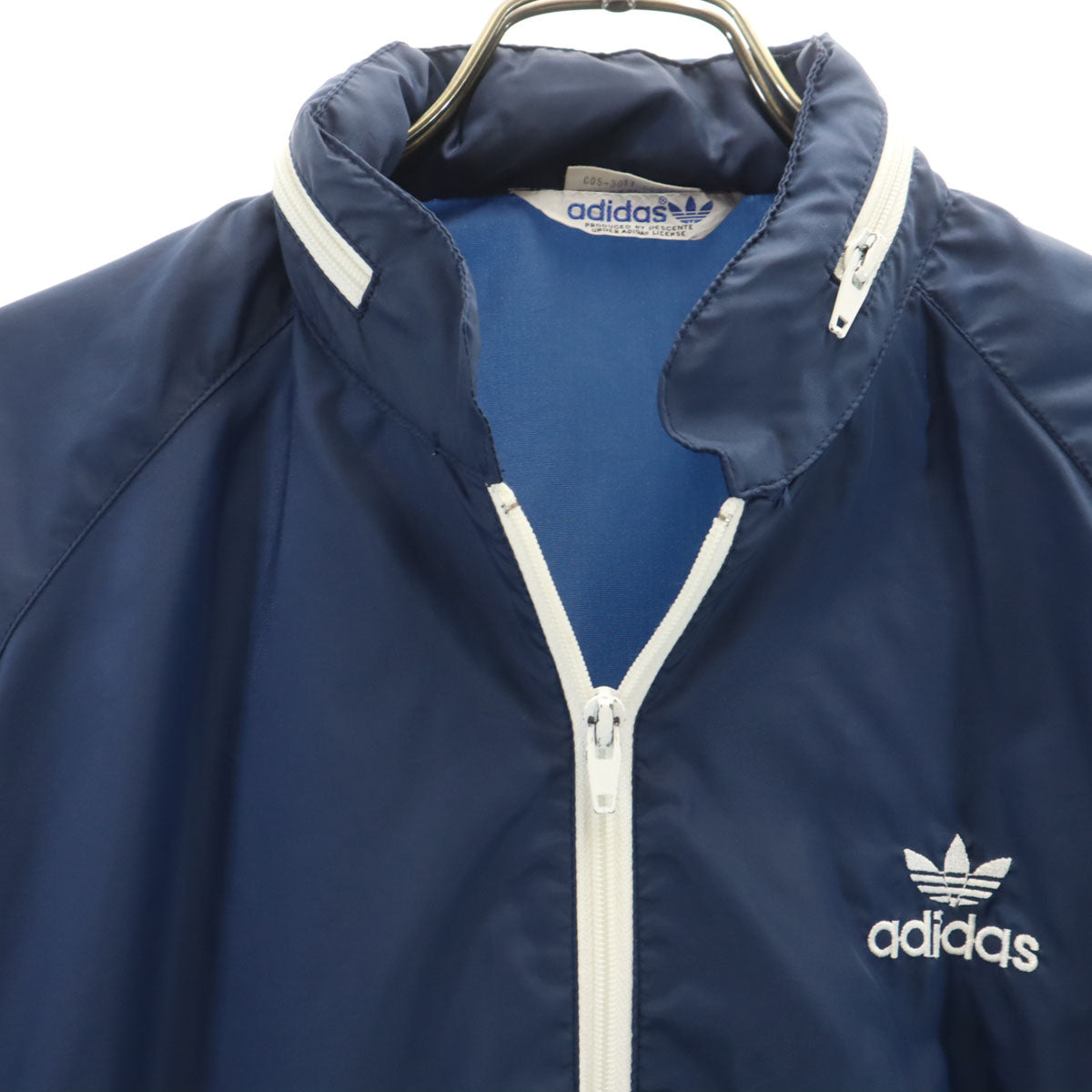 adidas アディダス 70s 80s ヴィンテージ ナイロンジャケット M ネイビー デサント メンズ