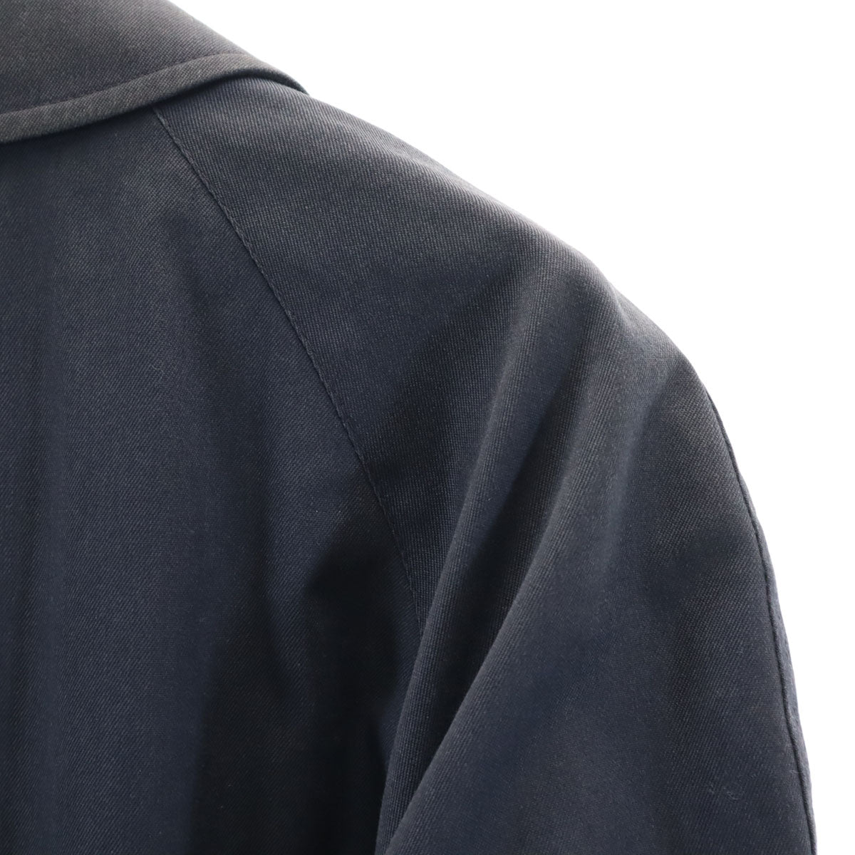Aquascutum アクアスキュータム 80s ヴィンテージ ステンカラーコート ネイビー メンズ