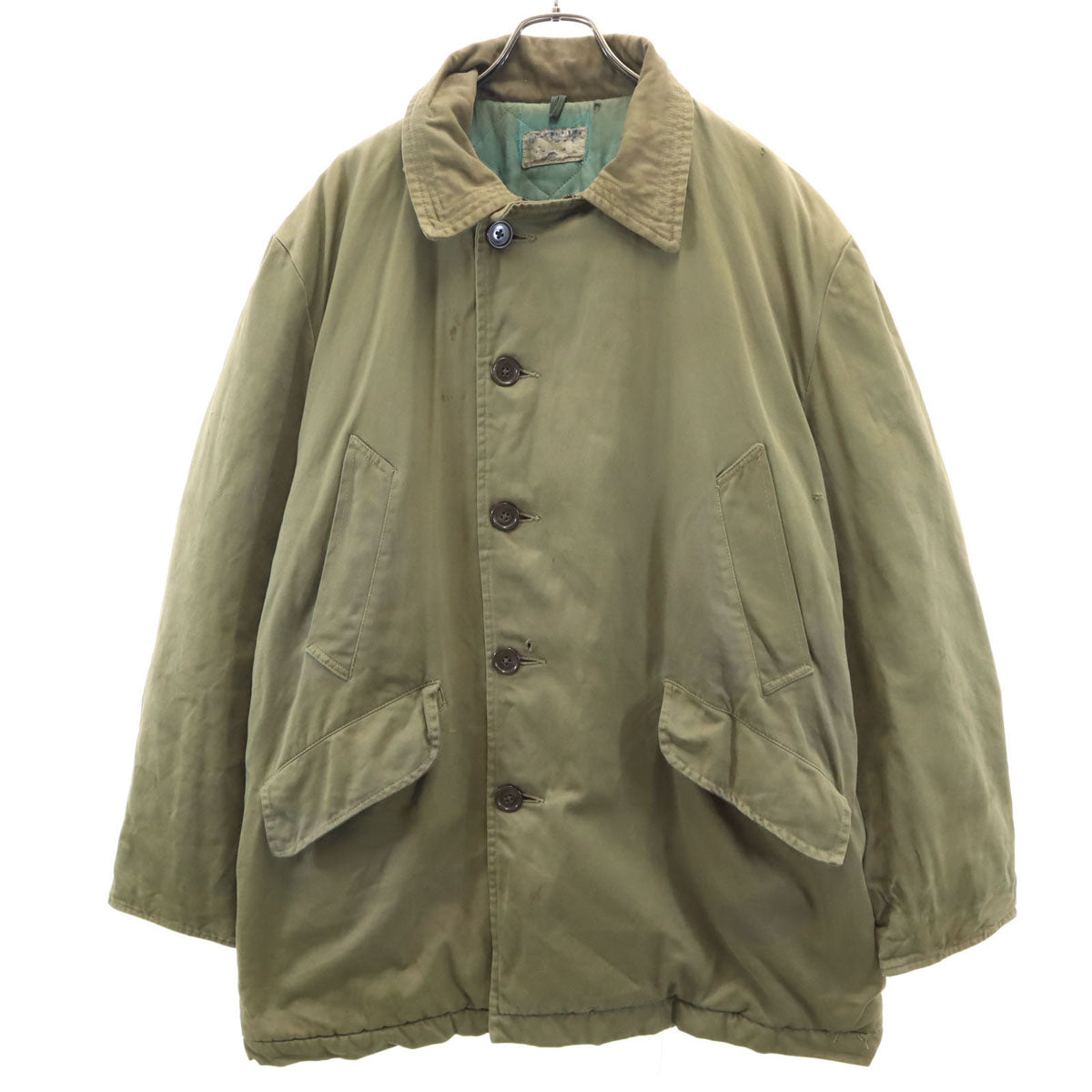 VINTAGE ヴィンテージ 40s 50s クラウンジップ バネクラ 民間品 B-9タイプ フライトジャケット カーキ フード欠損 メンズ